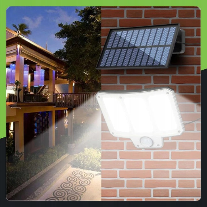 300W SOLAR LED LAMP WITH SEPARATE PANEL REMOTE CONTROL WITH MOTION TWILIGHT SENSOR Manufacturer code ULICZNA SOLARNA OGRODOWA 300W MOCNA LAMPA