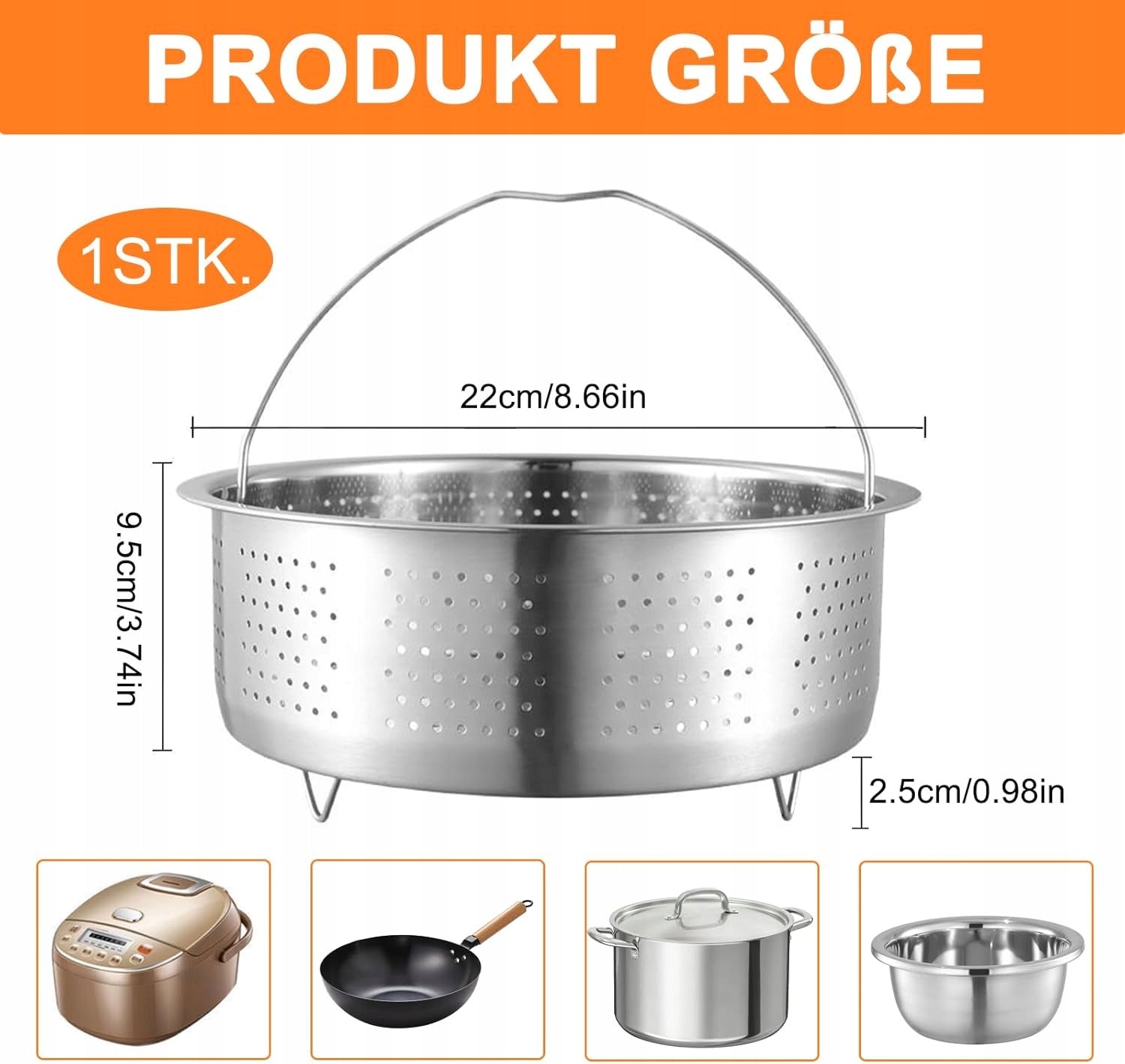 304 STAINLESS STEEL STEAMING CARTRIDGE FOR POTS Brand Stal nierdzewna