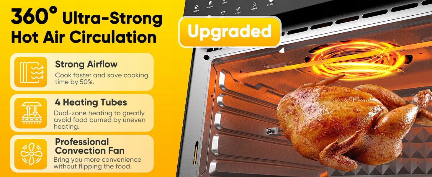 30L 1800W Digital Touch&Knob Air Fryer Oven, 18 Presets, Rotisserie Manufacturer code OVN-AFO-17D-CE