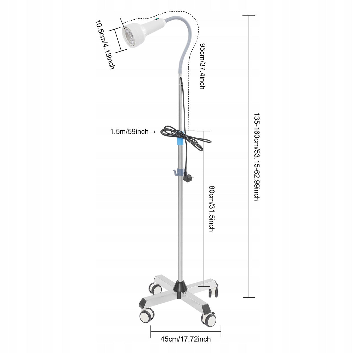 30W LED DIAGNOSTIC LAMP, ADJUSTABLE HEIGHT 130-160CM Brand no brand