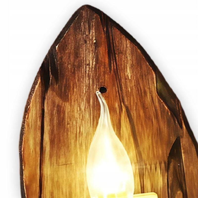 30cm Solid Wood Candle Wall Lamp E14 Retro Industrial Sconce Vintage Light Manufacturer code G06833537499259