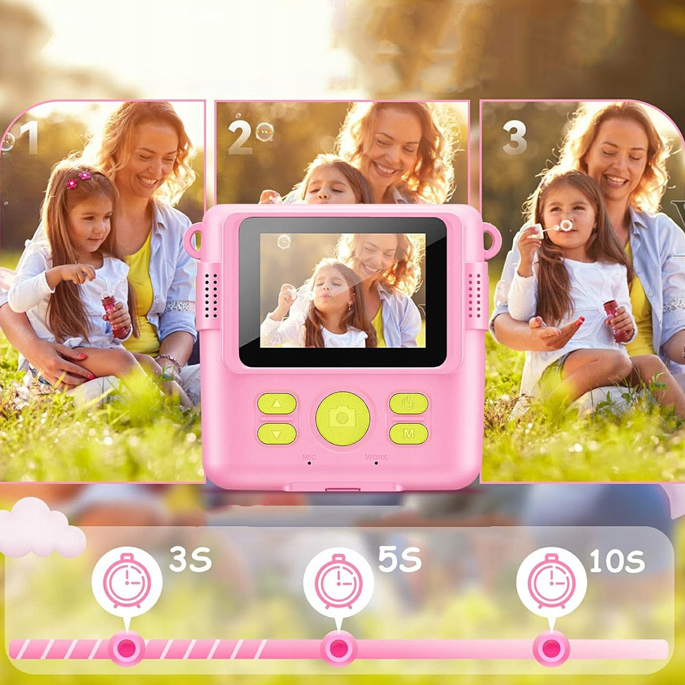 32GB DIGITAL CAMERA WITH PRINTER FOR CHILDREN GAMES PINK Brand no brand