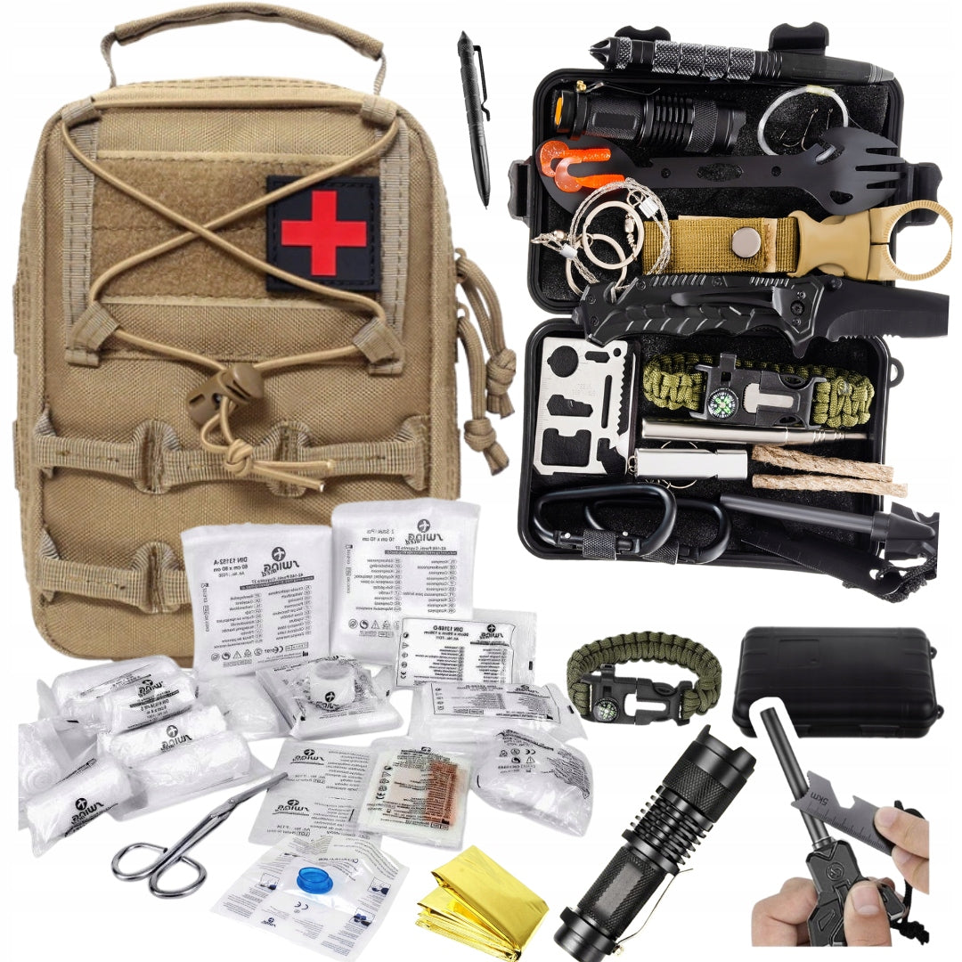 32IN1 SURVIVAL KIT + FIRST AID KIT WITH EQUIPMENT