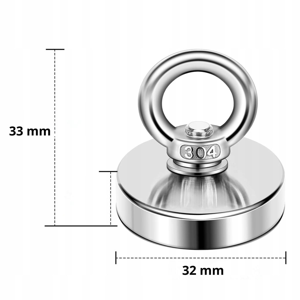 32mm Neodymium Magnet For Water Search With Handle In Housing Holder Number of pieces on offer 1 szt.