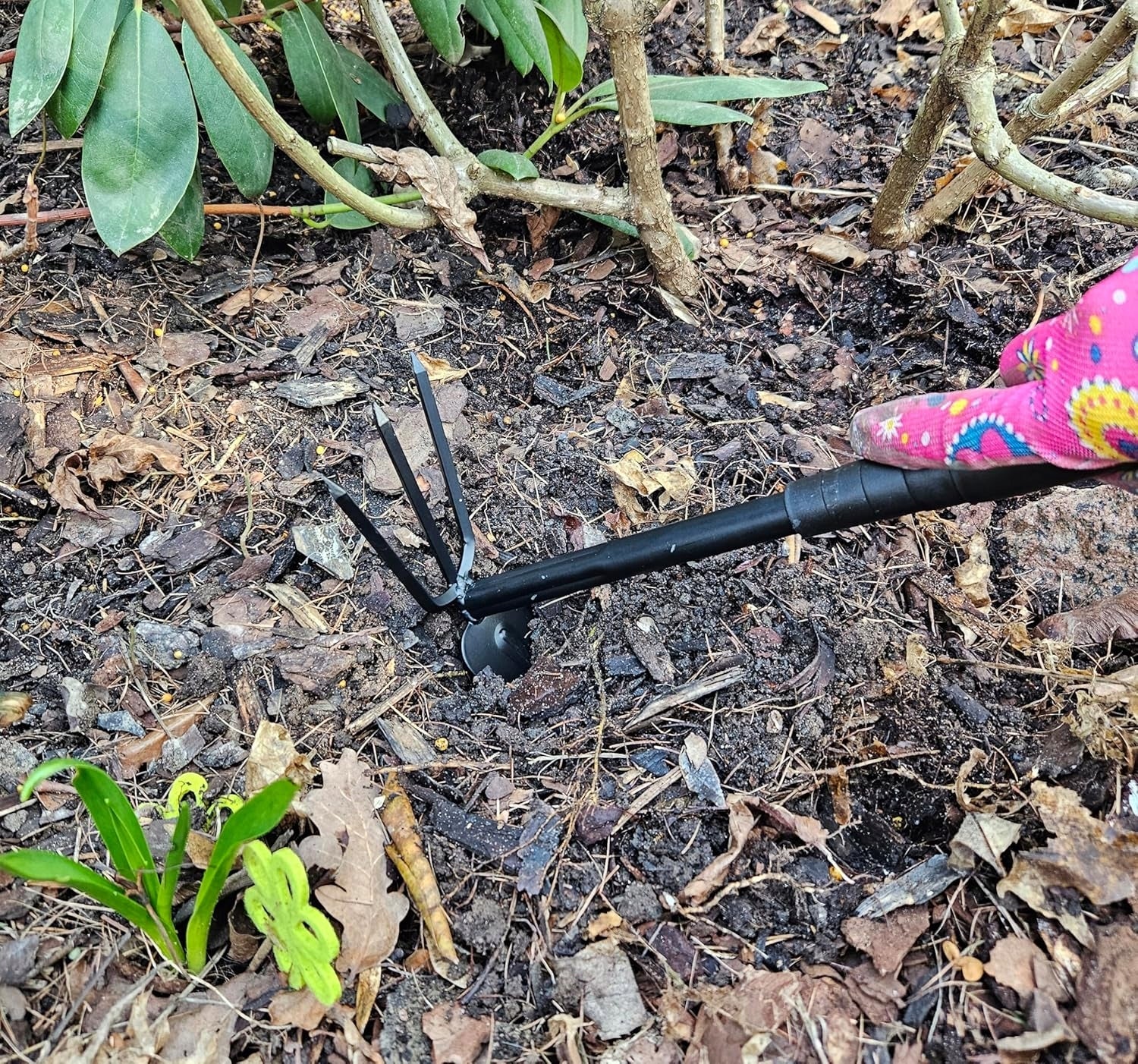 Sodo kauptukas GARDEN HOE, 7 cm, metalinis, trijų dantų