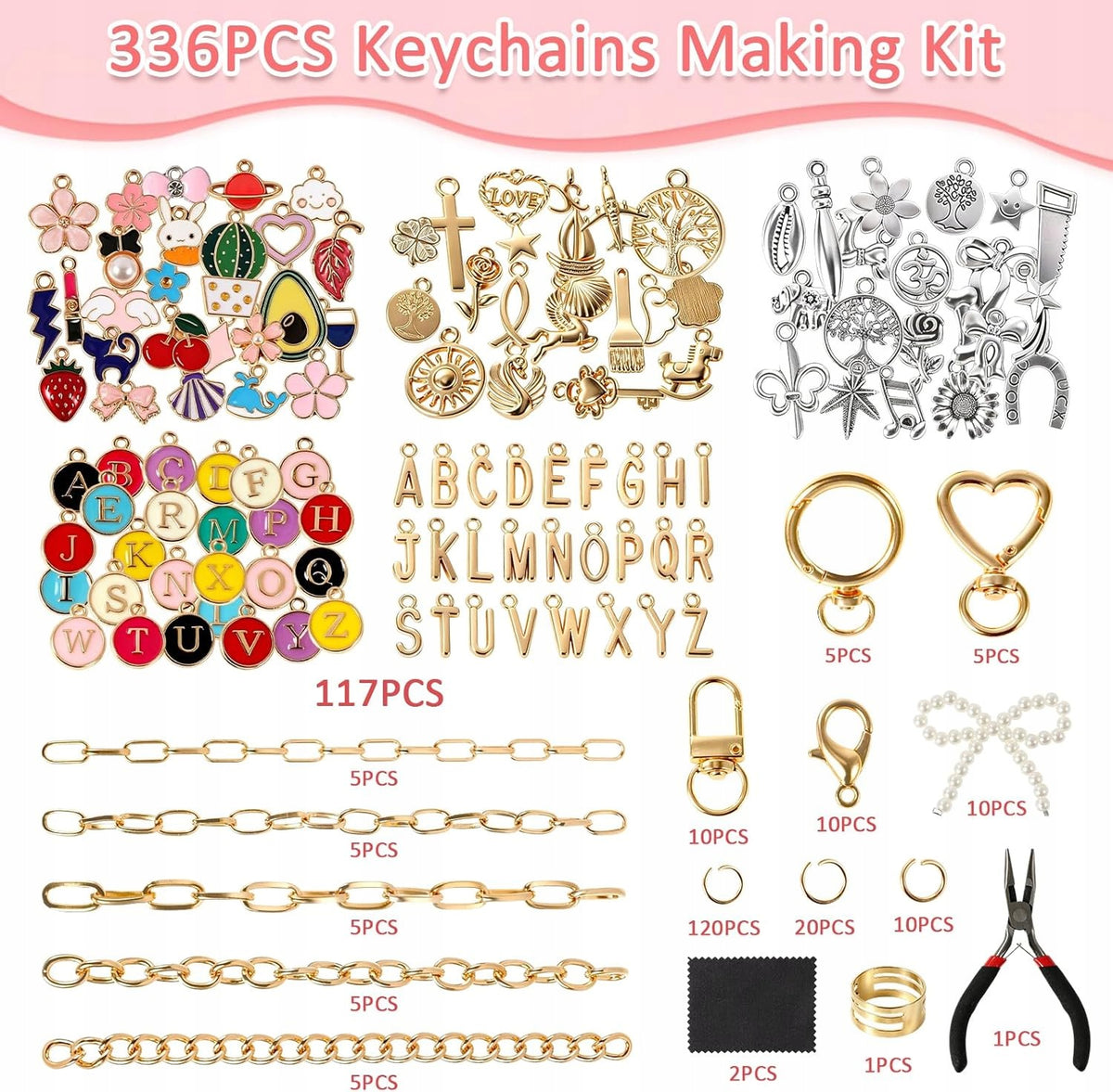 336pcs key chain making kit, D keychain making supplies Manufacturer code 5908140233676