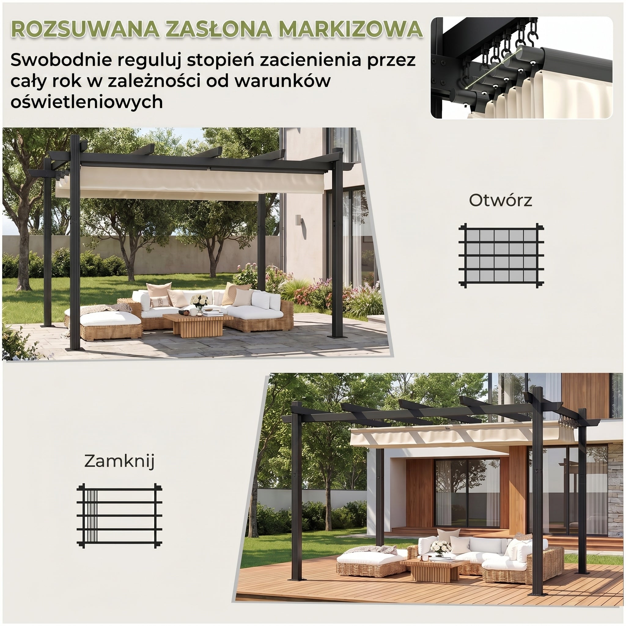 3×4m Tarasowa altana ogrodowa do organizacji przyjęć na świeżym powietrzu Manufacturer no brand
