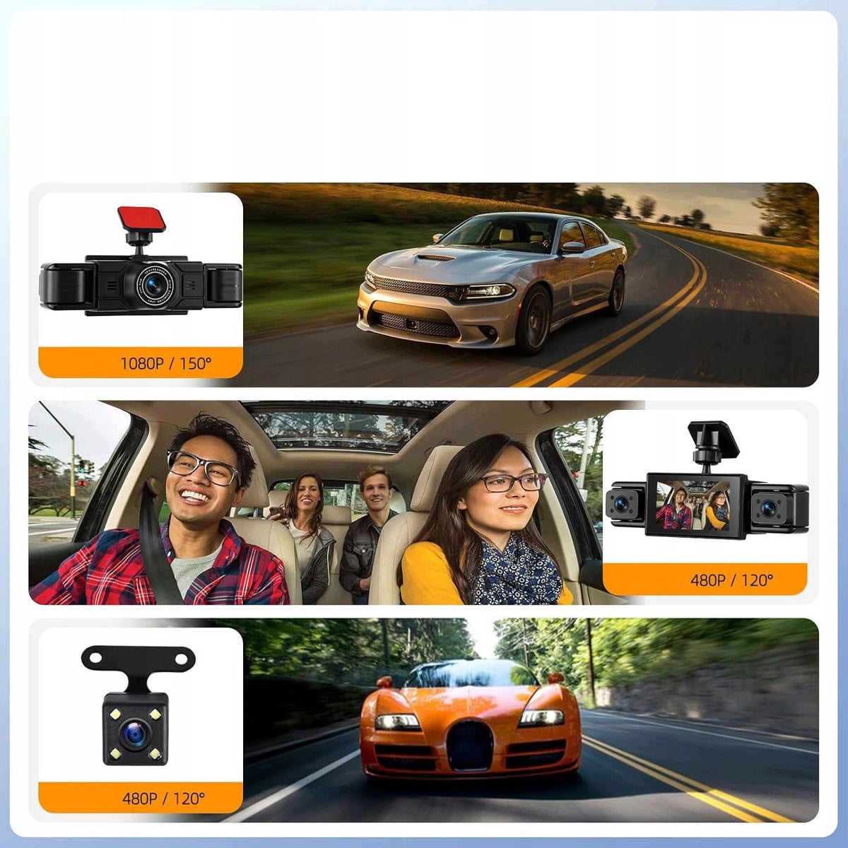 360 Degree Rotary Car Video Recorder Car Camera Packaging status original