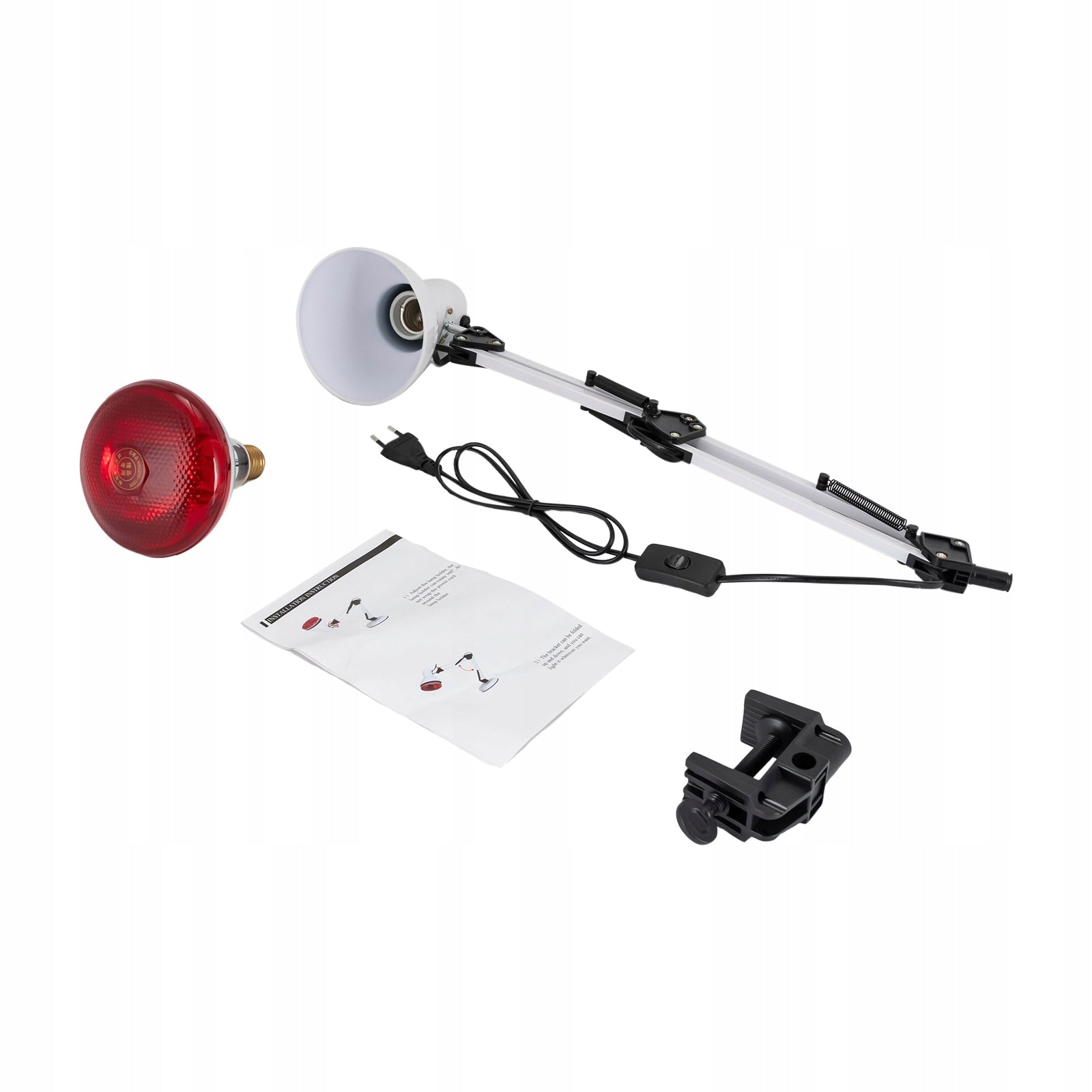 360° Metal Infrared Lamp, 150W 220V Infrared Red Light Therapy Lamp,13*13cm Medical device no