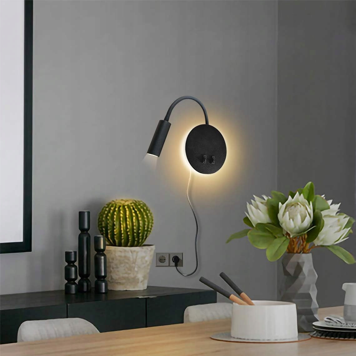 360° ROTATING NIGHT LIGHT, GOOSENECK WITH SWITCH, 3 IN + 7 IN, LIVING ROOM Manufacturer code Oświetlenie łóżka LED