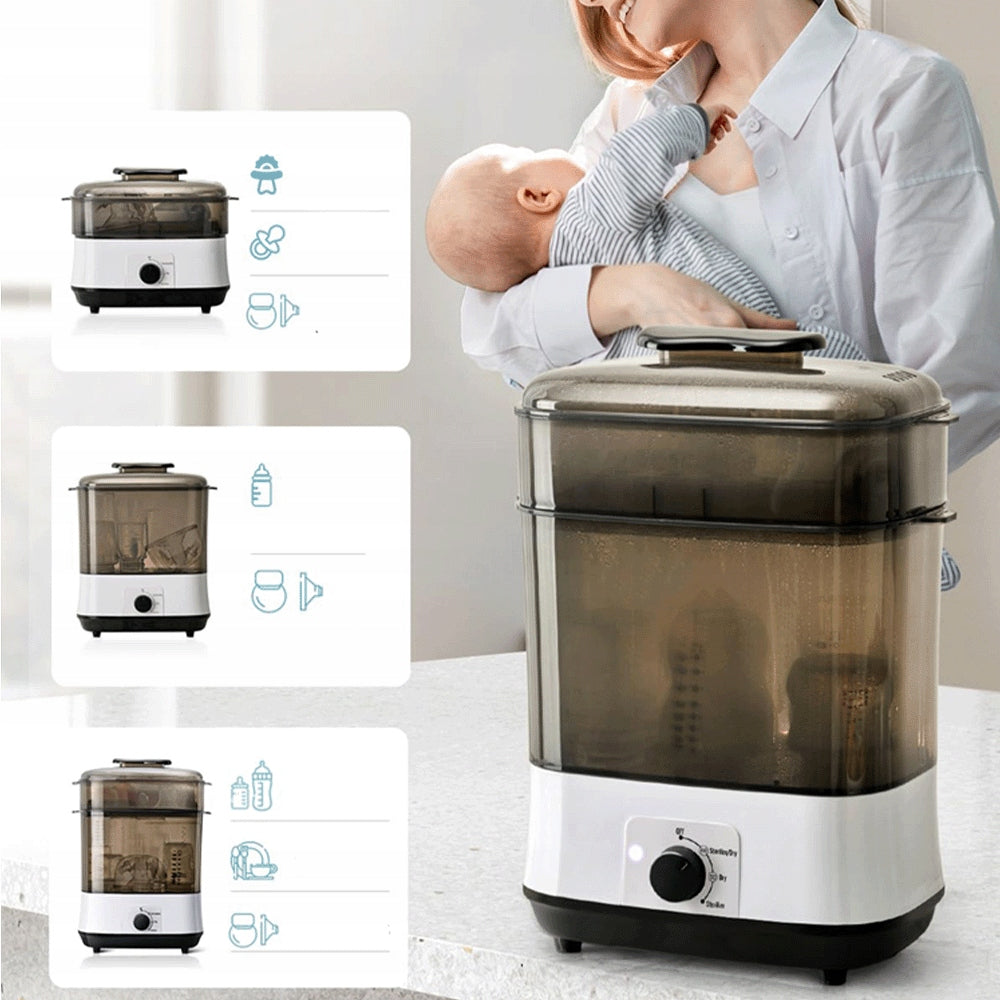360° STEAM STERILIZER 630W FOR FEEDING ACCESSORIES IN BLACK Packaging status original
