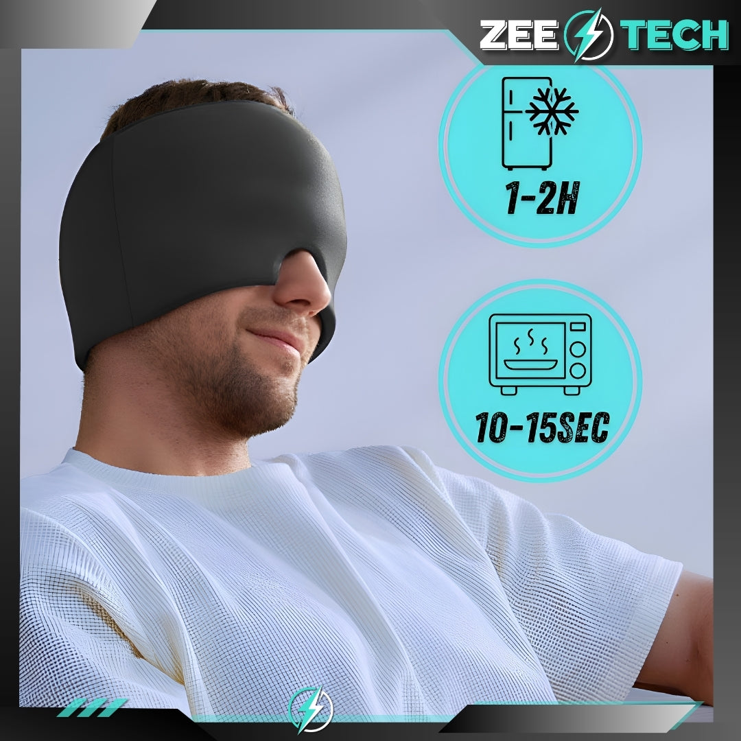 360° Soothing Cap for Headache Migraine Cooling Mask Gel Compress Manufacturer code Czapka łagodząca 360° na ból Głowy Migrenę