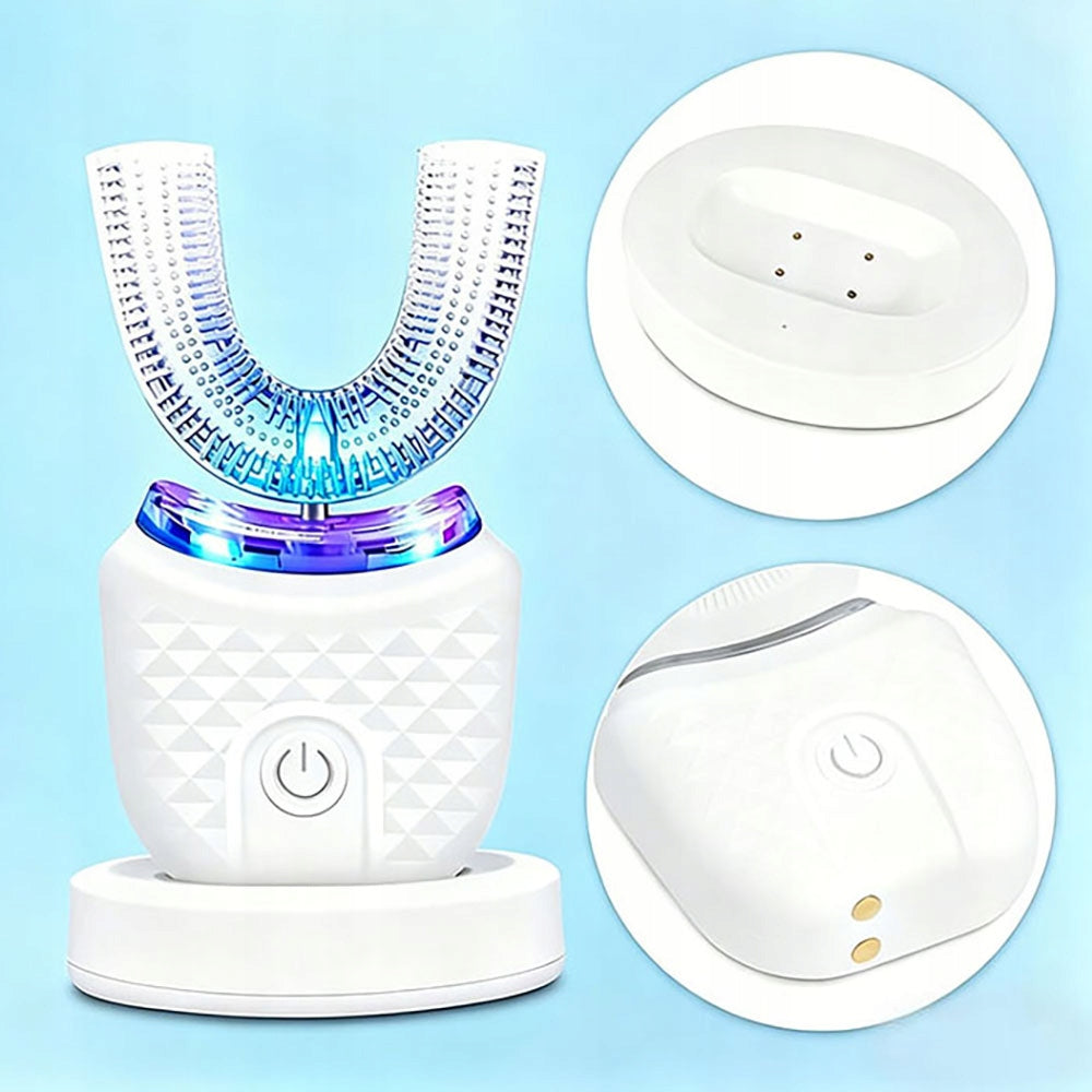 360° ULTRASONIC U-SHAPED ELECTRIC TOOTHBRUSH WHITE Dominant color white