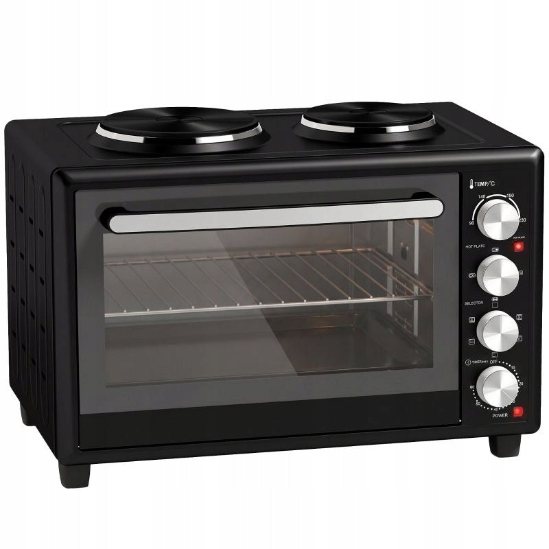 36L electric oven with 2 cooking plates and 90-230°C thermocouple