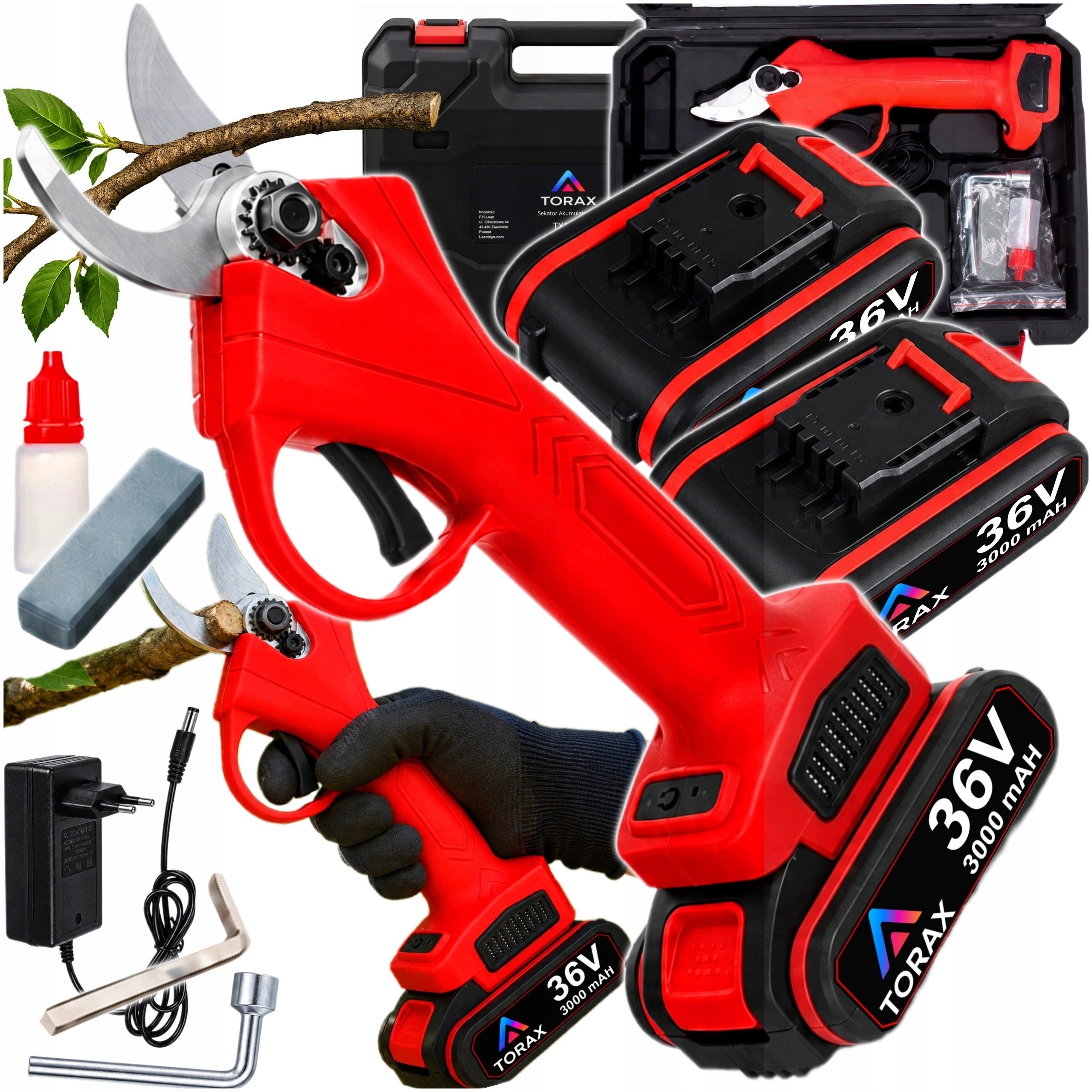36V CORDLESS ELECTRIC GARDEN SHEARS FOR BRANCHES 2x3Ah TREES