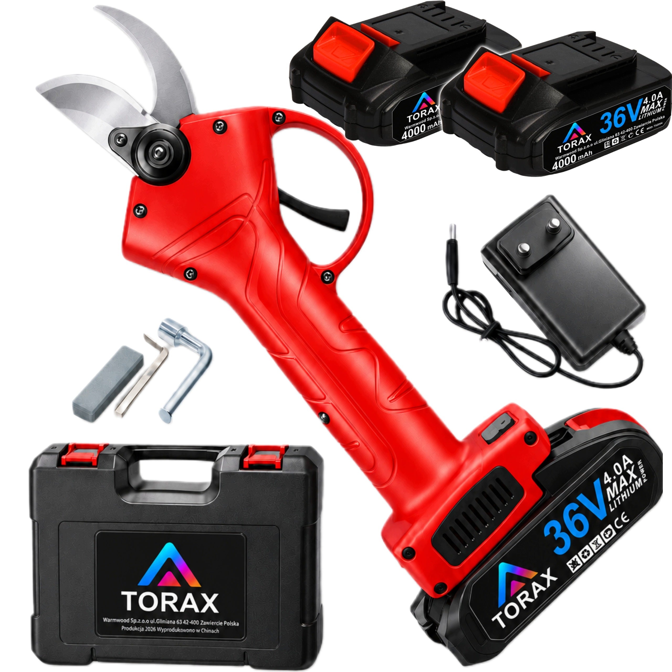 36V CORDLESS ELECTRIC GARDEN SHEARS FOR BRANCHES 2x4Ah TREES Packaging status original