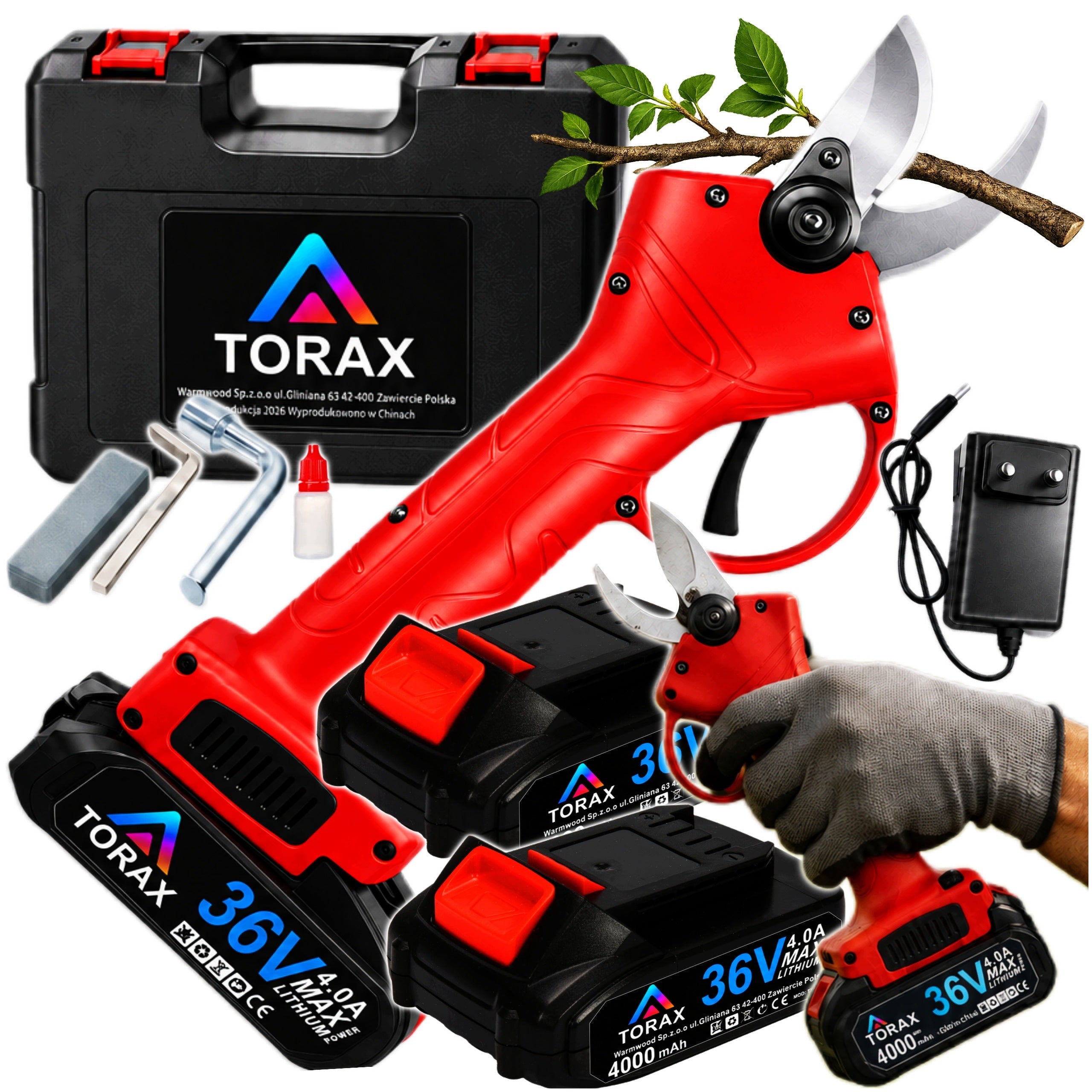 36V CORDLESS ELECTRIC GARDEN SHEARS FOR BRANCHES 2x4Ah TREES