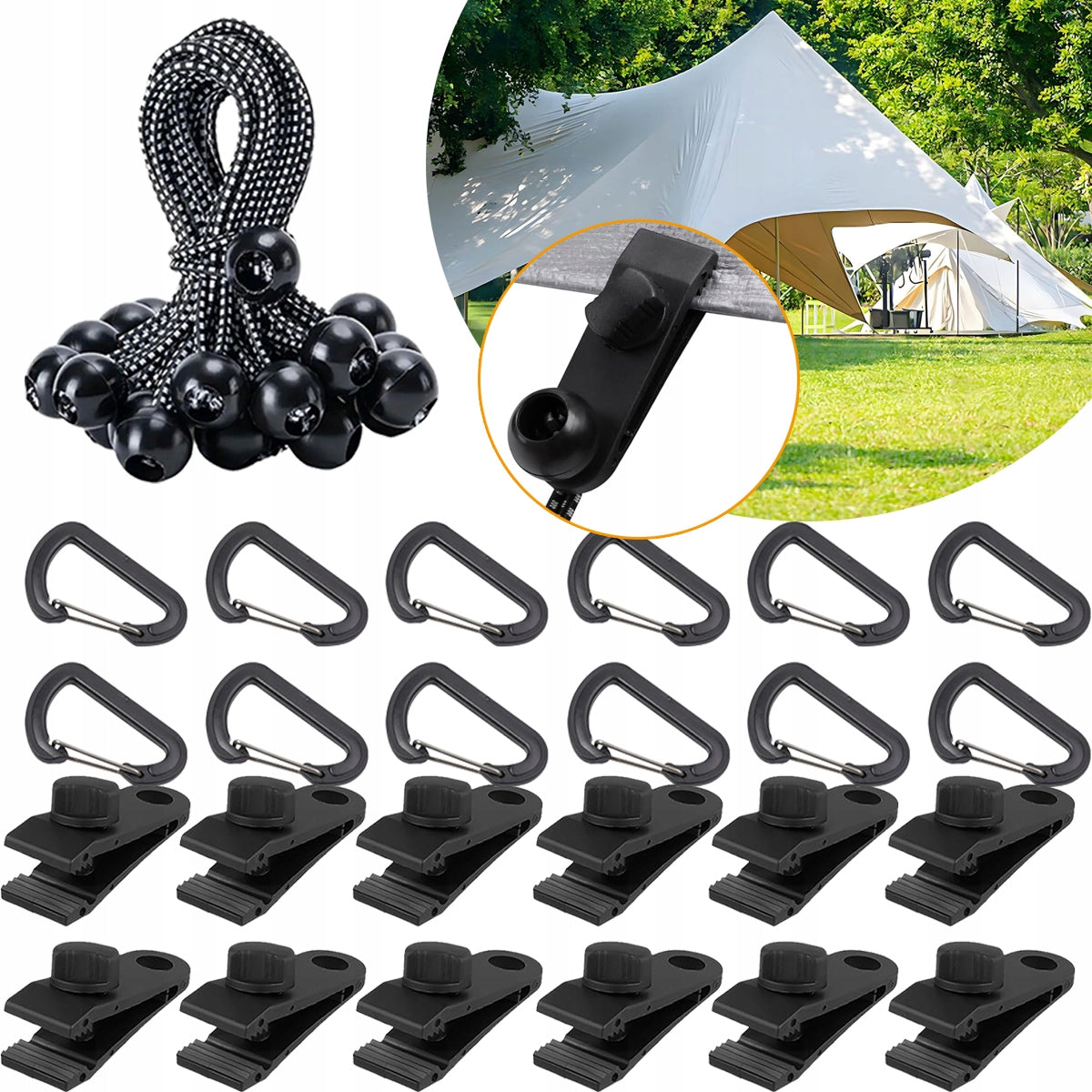36X CLAMP CLIP TENSIONER FOR FIXING ROPE NET TARPAULINS WITH HANDLE Manufacturer code 4058739529244