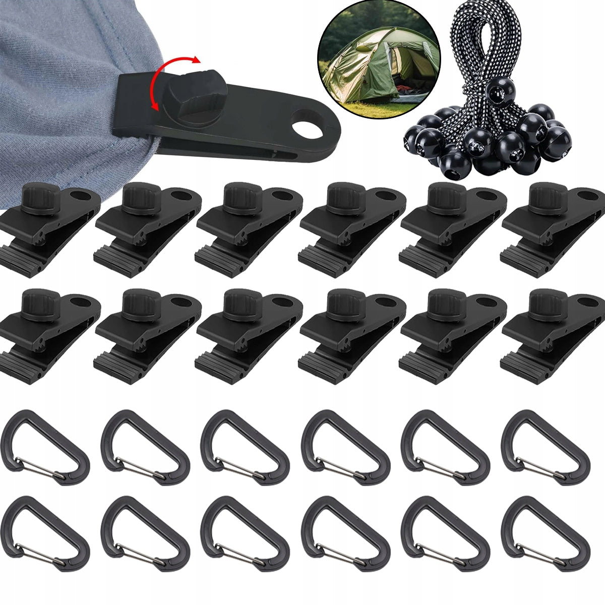 36X CLAMP CLIP TENSIONER FOR FIXING ROPE NET TARPAULINS WITH HANDLE