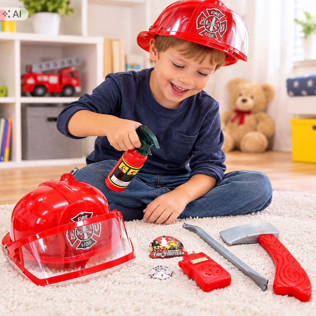 373905 FIRE BRIGADE SET WITH HELMET BIGTOYS