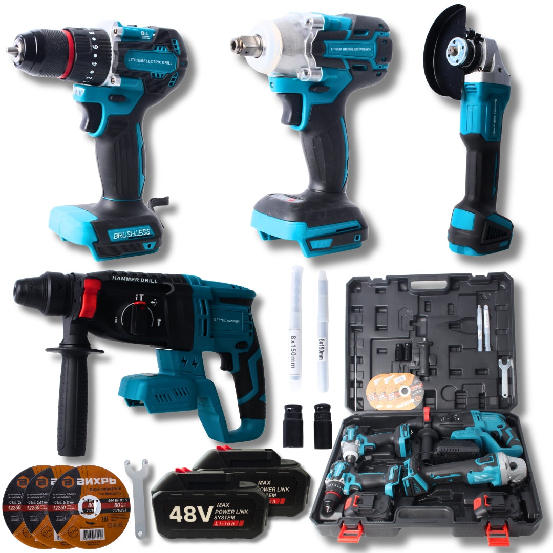 37V 4in1 Cordless Power Tool Kit with Suitcase
