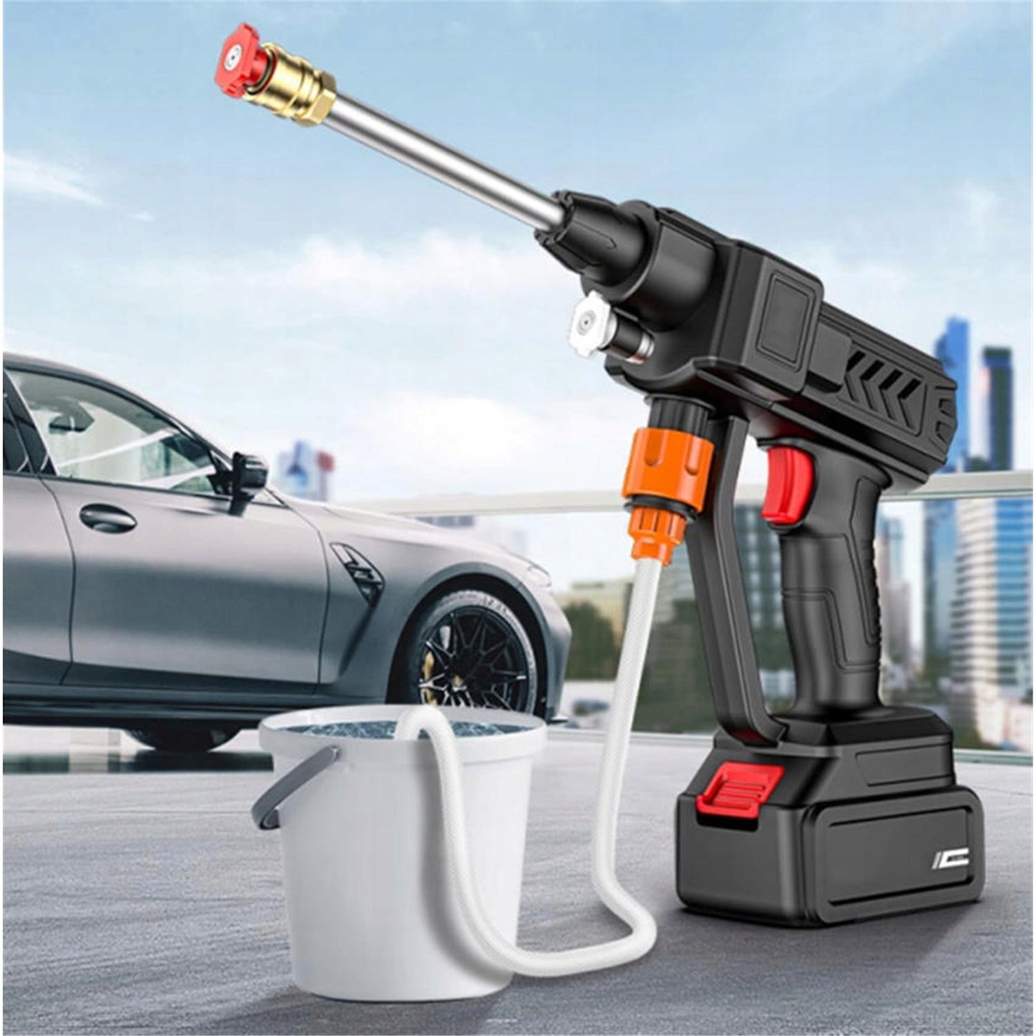 38 bar 800 W Cordless Pressure Washer for Window and Cube Cleaning Packaging status original