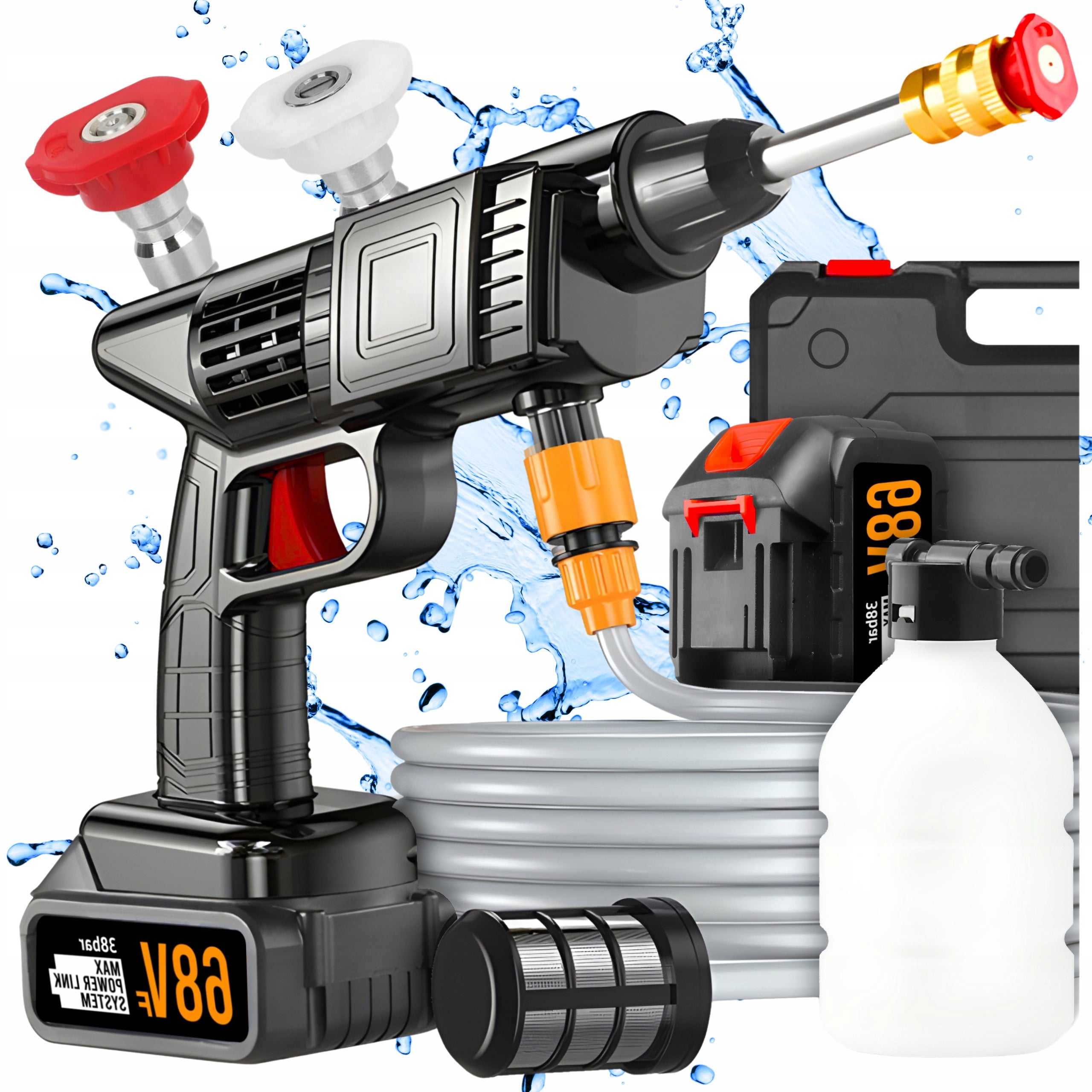 38 bar 800 W Cordless Pressure Washer for Window and Cube Cleaning