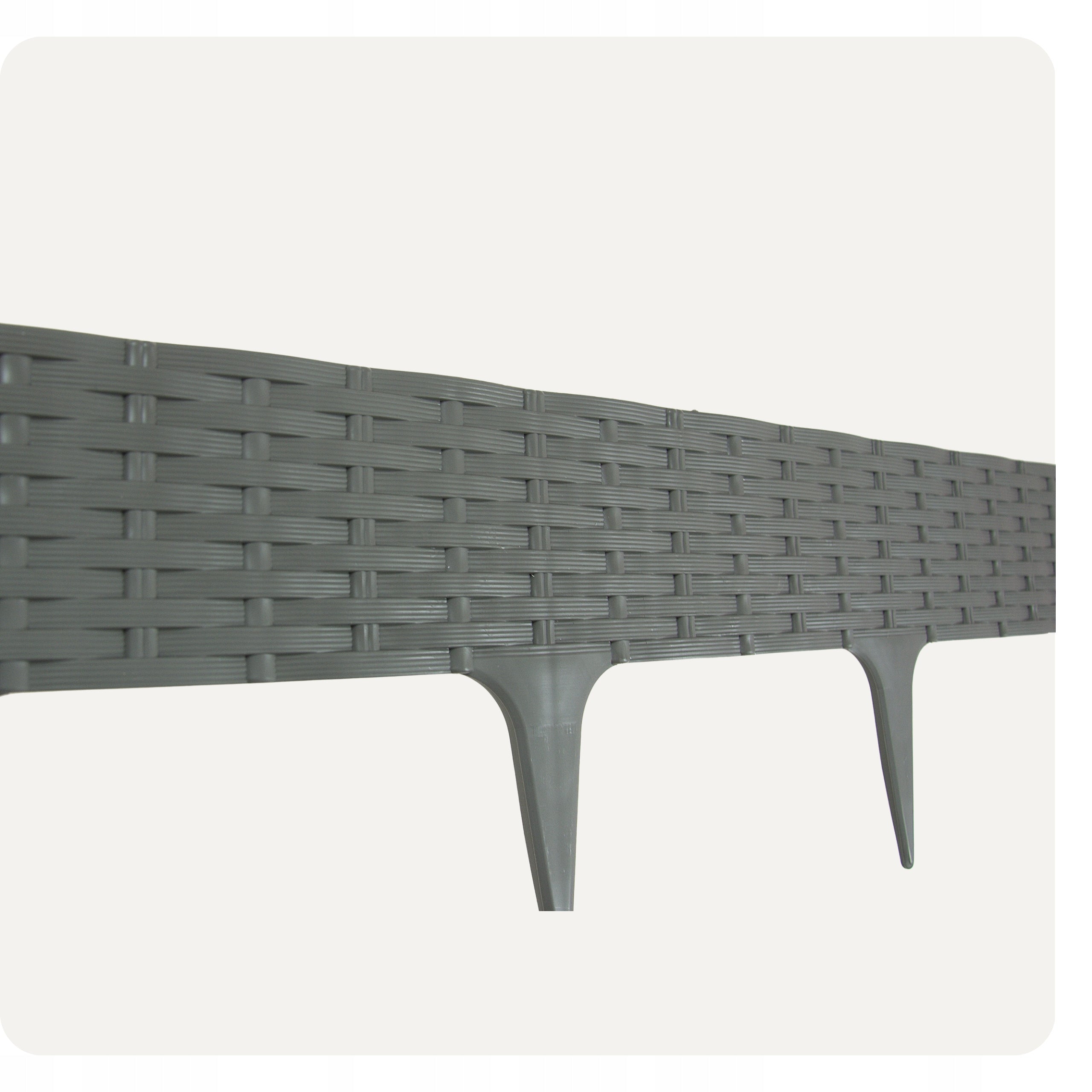 390 cm Lawn Band Garden Palisade Fence Rattan Grey Rim Packaging status original