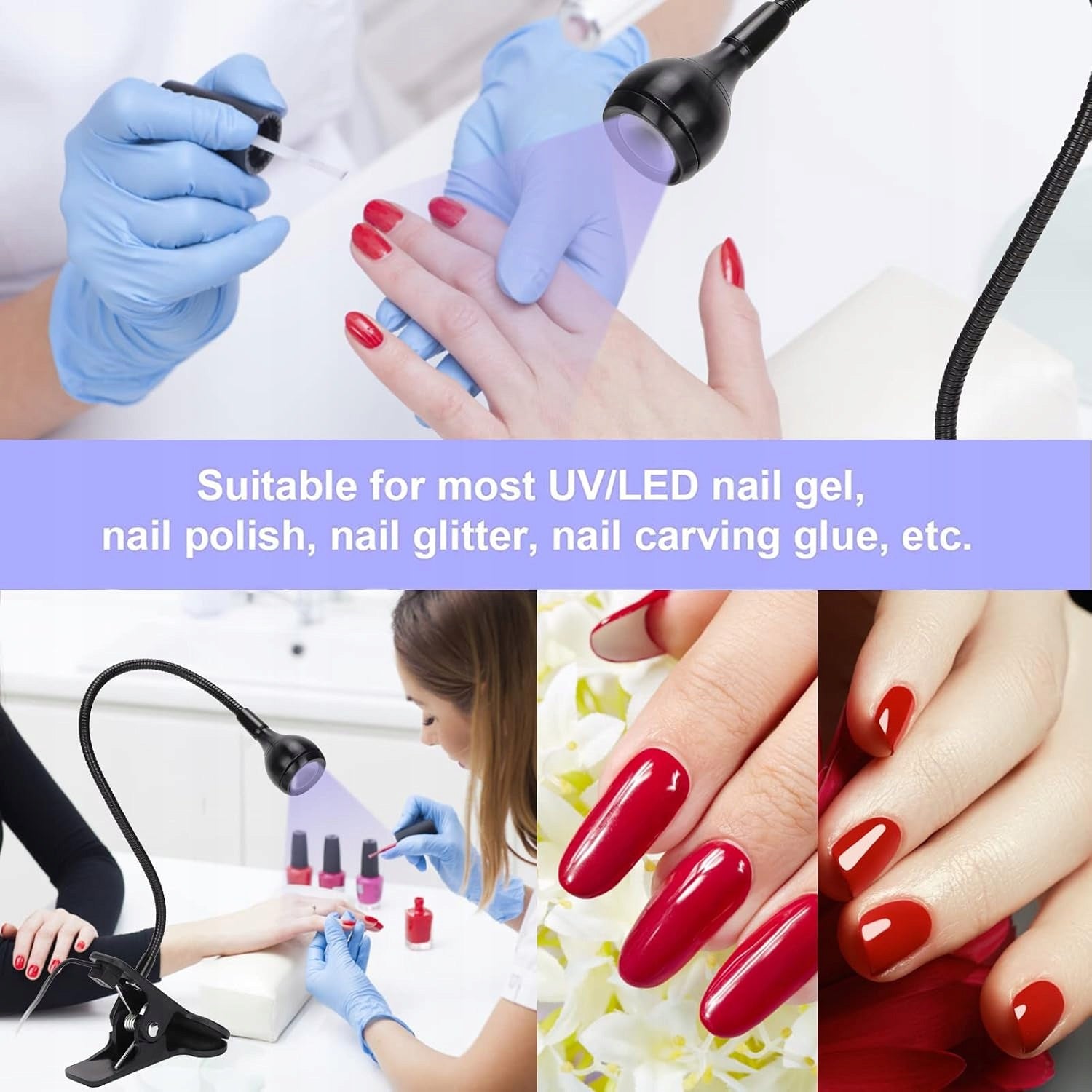 395nm UV LED Black Light, Portable Gel Nail Lamp Type "Goose Power 20 W