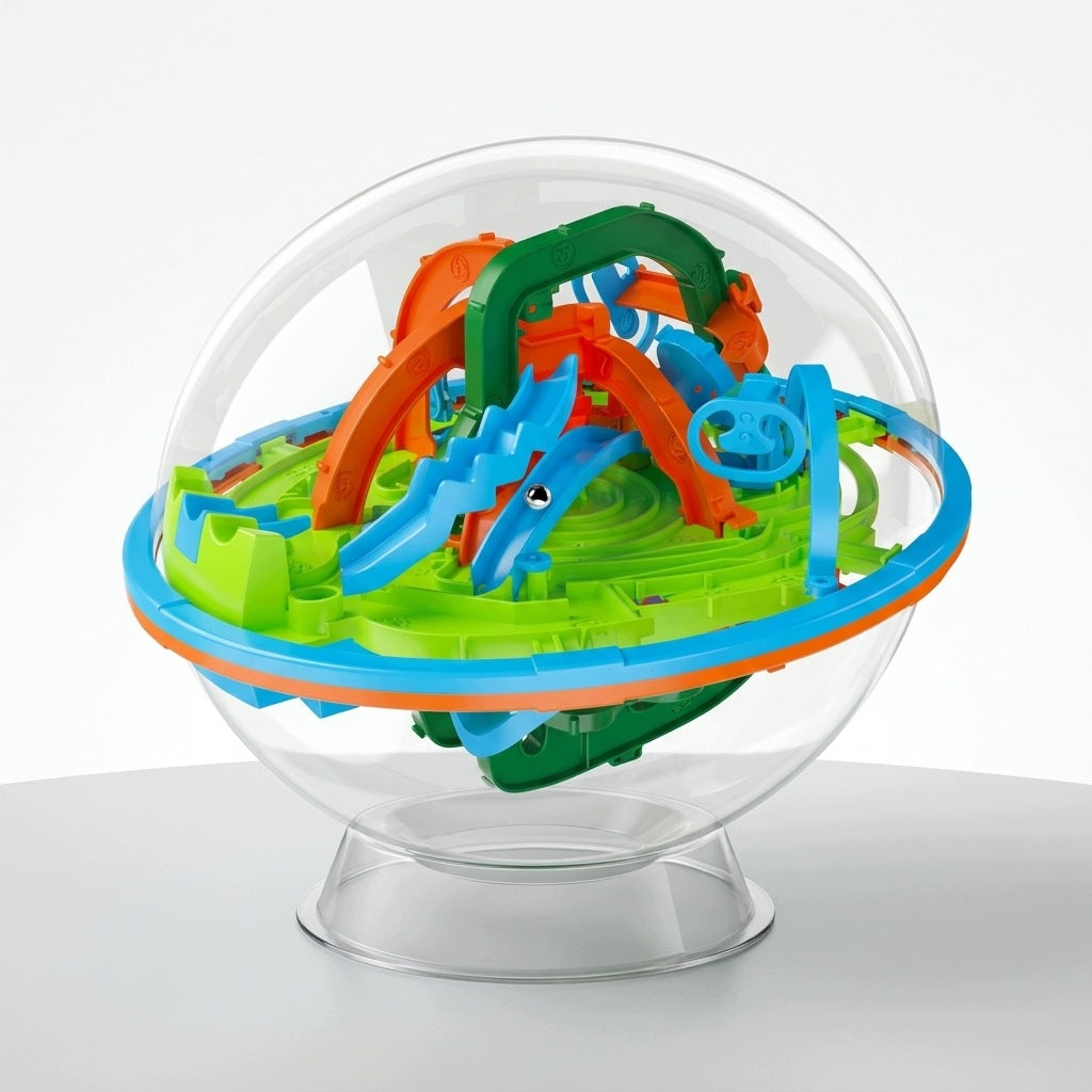 3D BALL MAZE PUZZLE - SPIRAL MARBLE RUN GAME, 208 CHALLENGES, HAND-EYE COORDINATION TOY, AGES 6+ Packaging status original