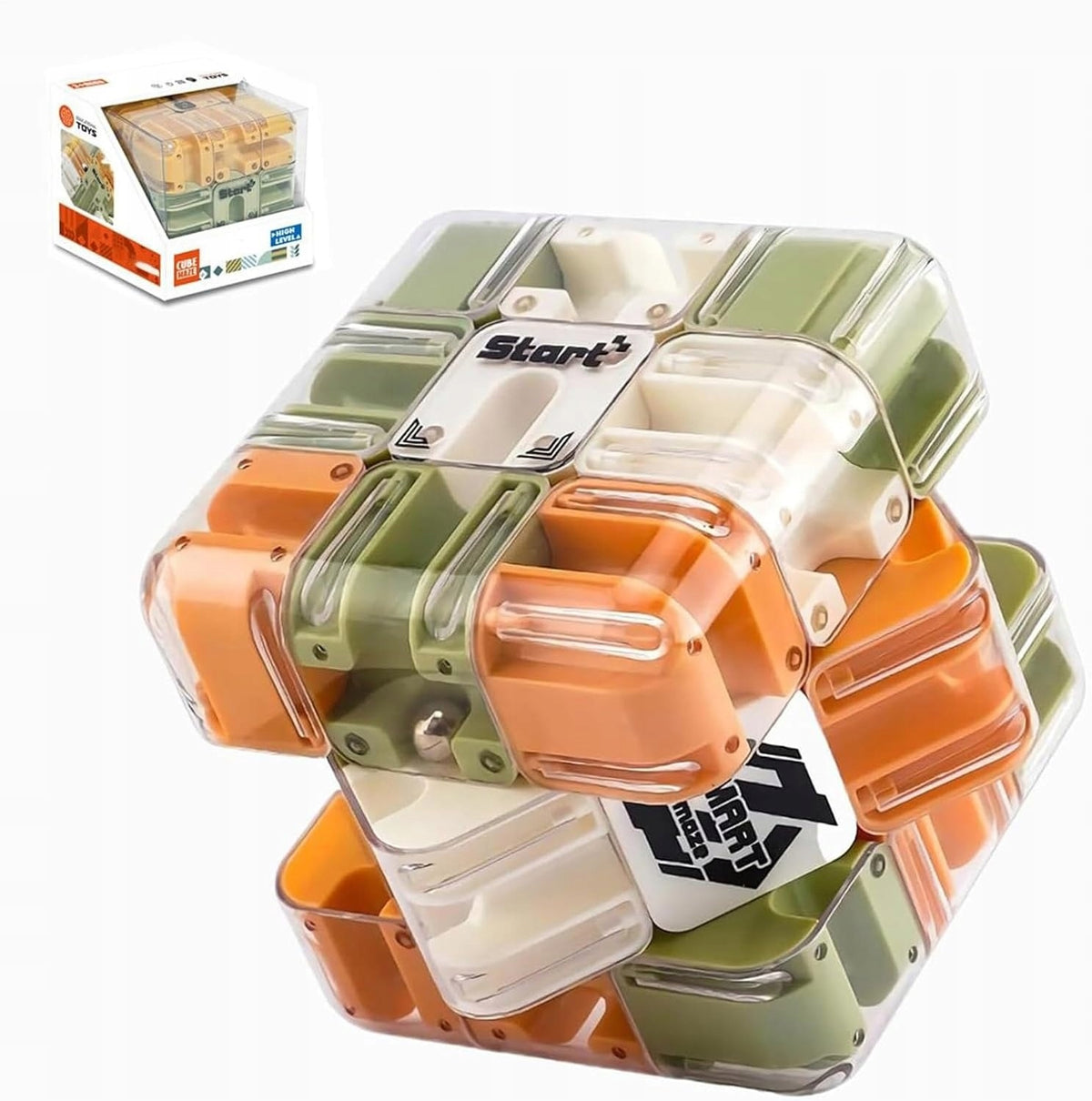 3D CUBE for kids WITH MAZE AND METAL BALL PUZZLE GAME CUBE MAZE