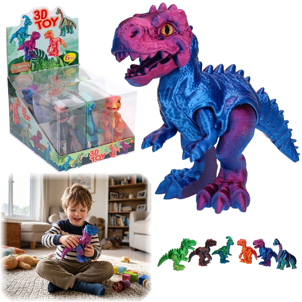 3D DINOSAUR figurine from the printer, hit TIK TOKA mega large 6016