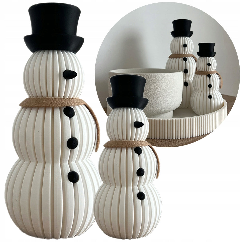 3D Printed Snowmen Decorative Set 2 Pcs - Christmas Decoration
