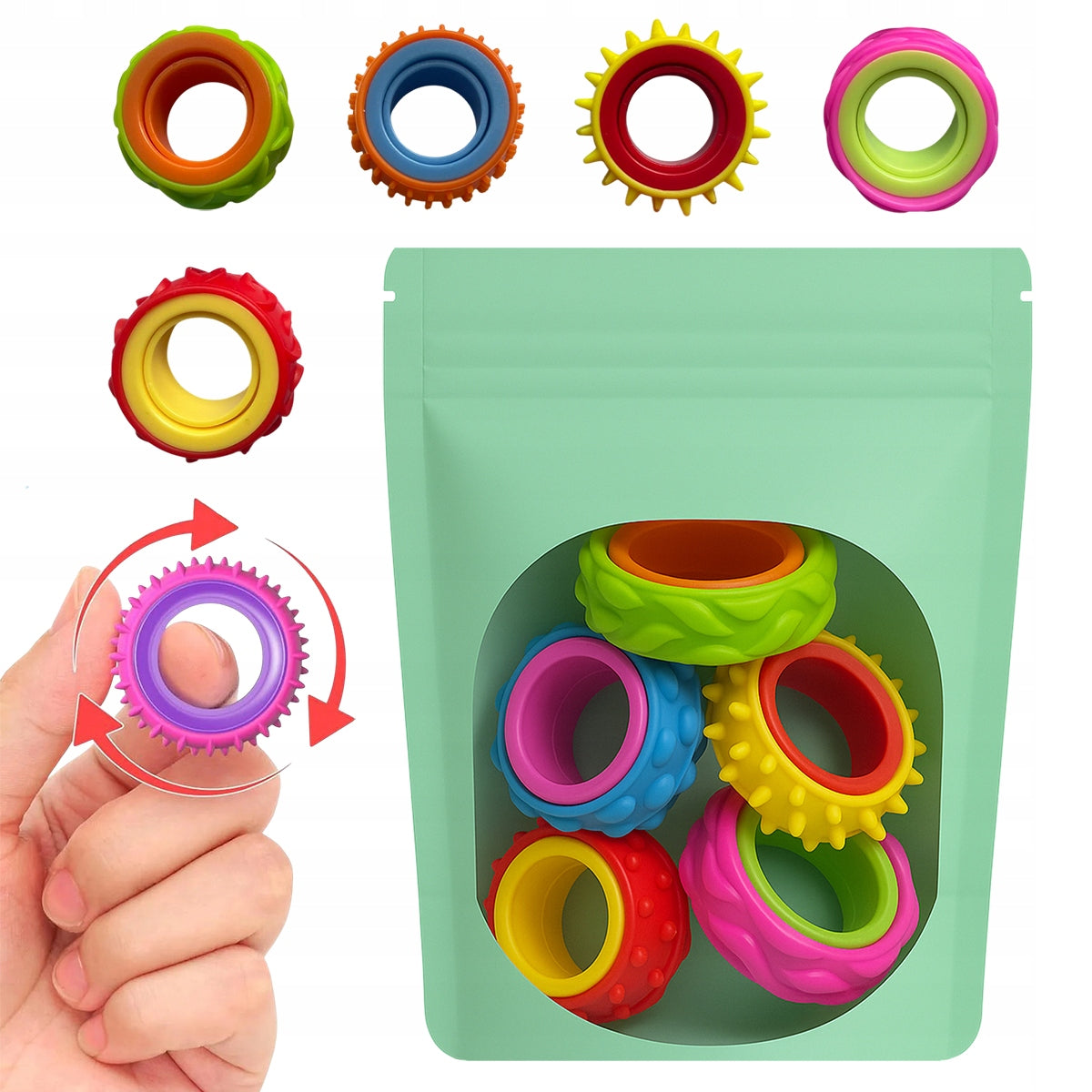3D Rotary Anti-Stress Sensory Ring Set of 6 Manufacturer code 5 905 408 880 177