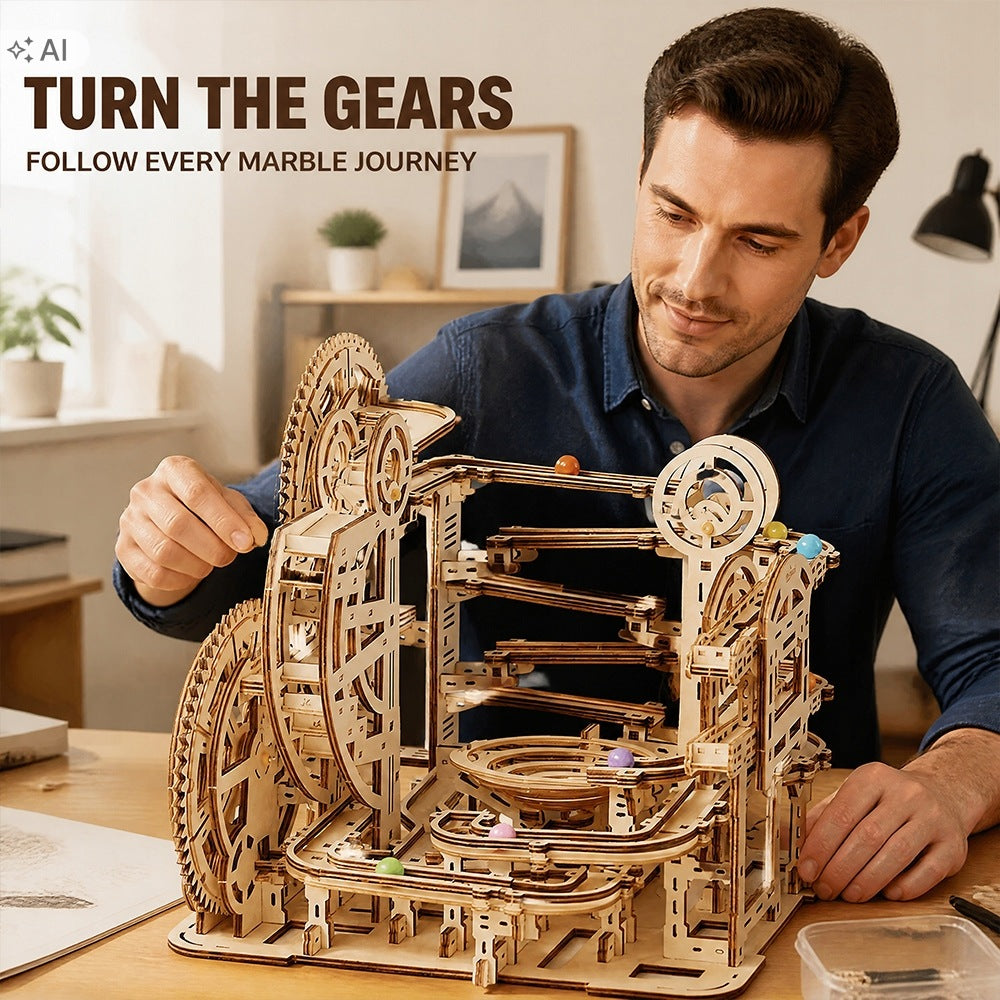 3D Wooden Puzzle Building Model Kits Marble Runs STEM Construction Toys Manufacturer code 13033