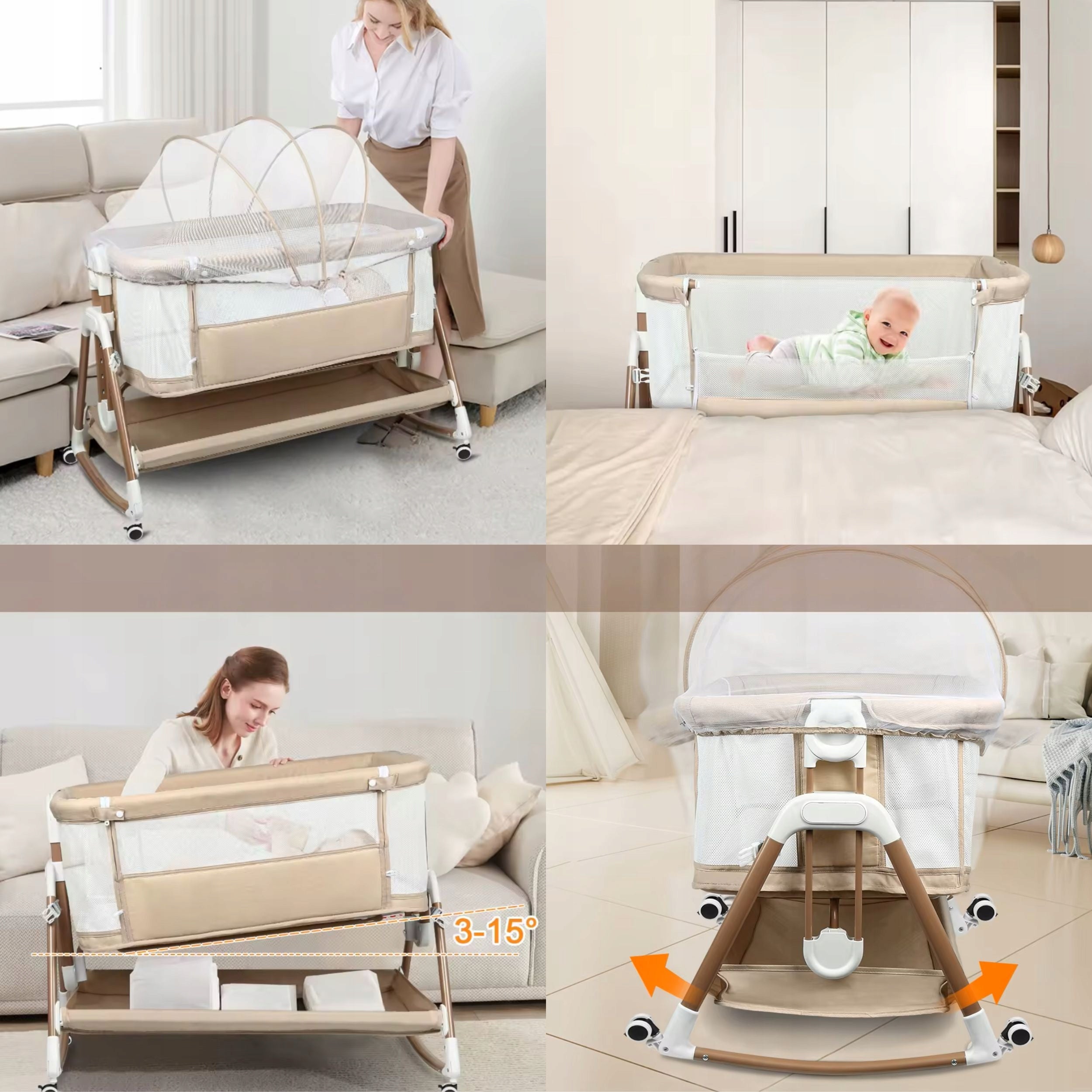 3IN1 BABY BED CRIB SUPPLIES MULTIFUNCTIONAL ADJUSTABLE FOLDING Manufacturer code łóżeczko dziecięce dostawne 3w1 kołyska łóżko