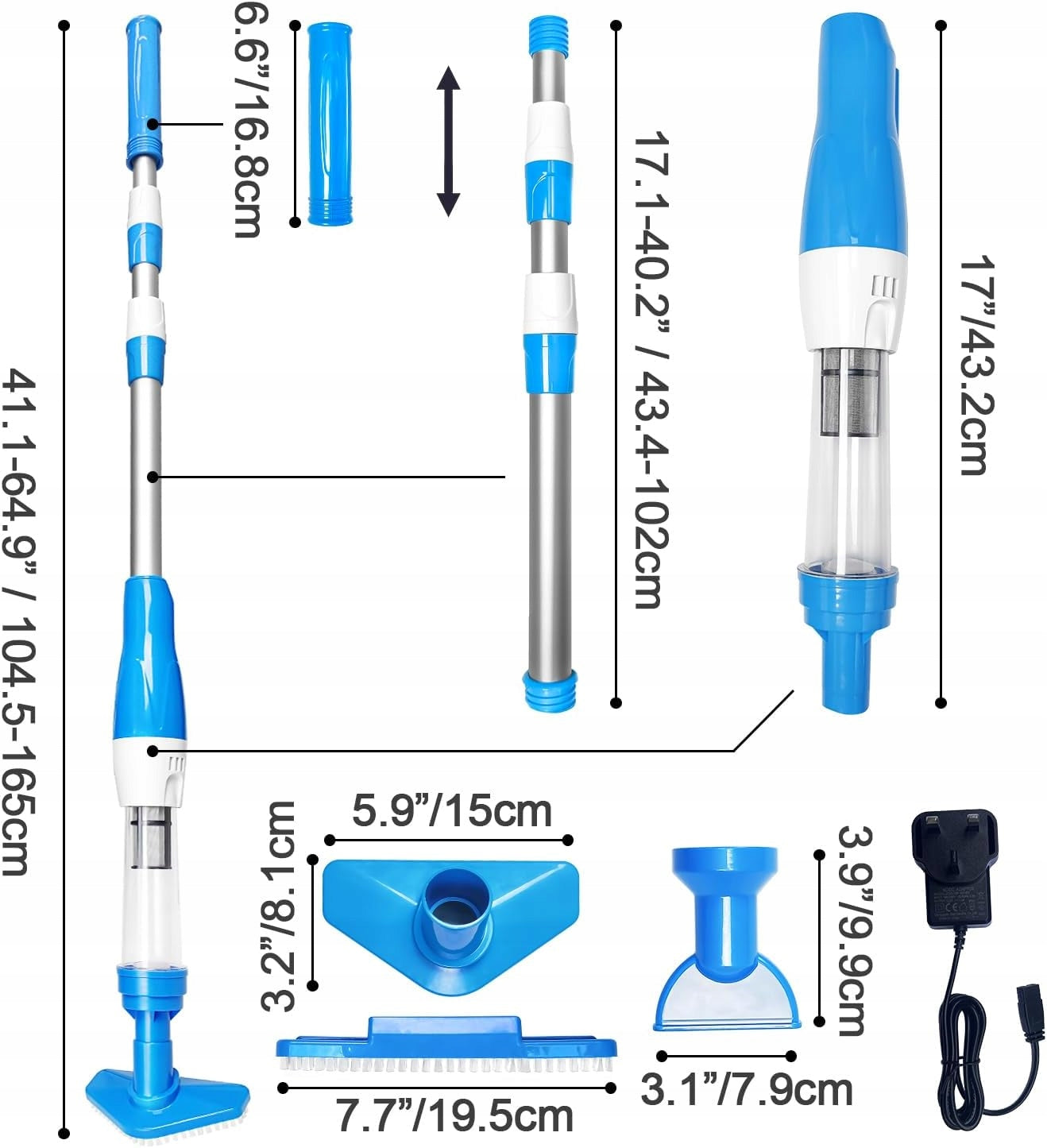 3IN1 CORDLESS POOL VACUUM CLEANER CORDLESS 90 MIN TELESCOPE Manufacturer no brand