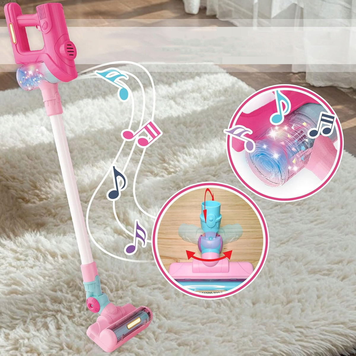 3IN1 CORDLESS UPRIGHT VACUUM CLEANER TOY SET WITH SOUND Packaging status original