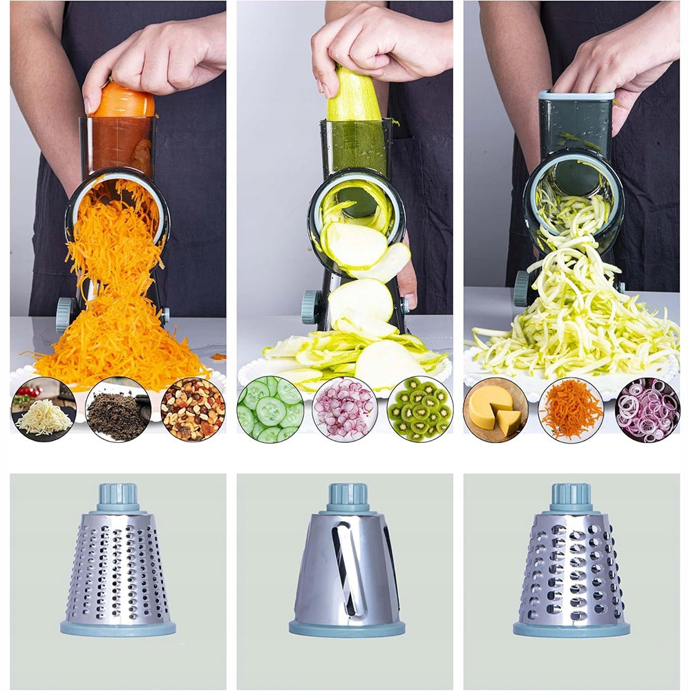 3IN1 ELECTRIC VEGETABLE GRATER 3 TIPS SET NEW Power 1 W