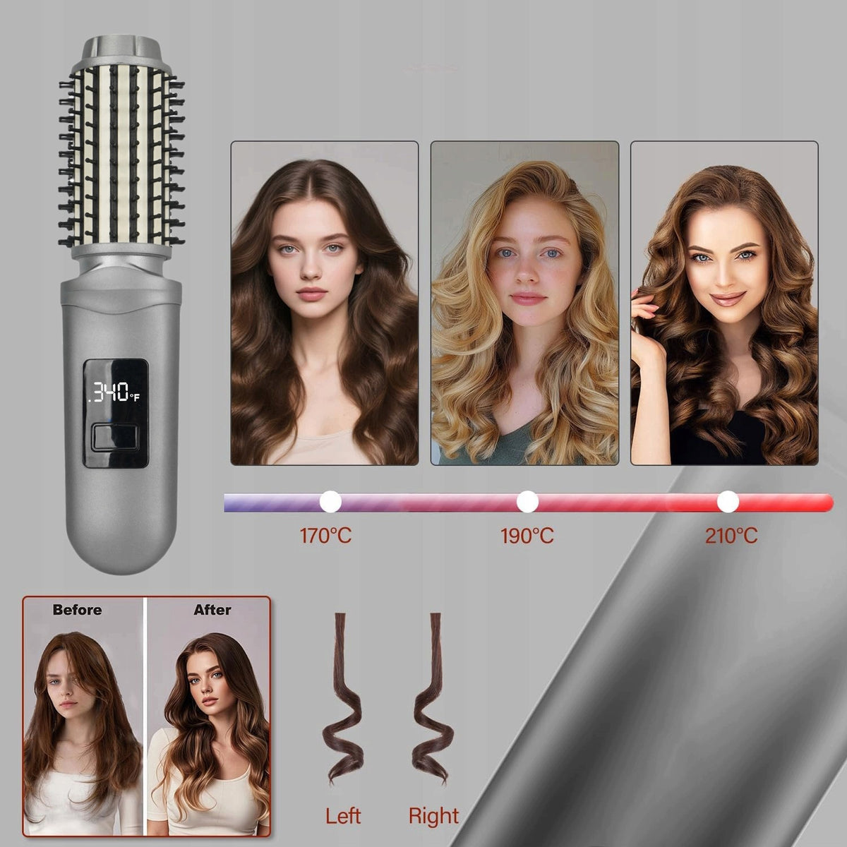 3IN1 HOT AIR BRUSH, HAIR CURLER WITH 3 TEMPERATURE SETTINGS Brand no brand