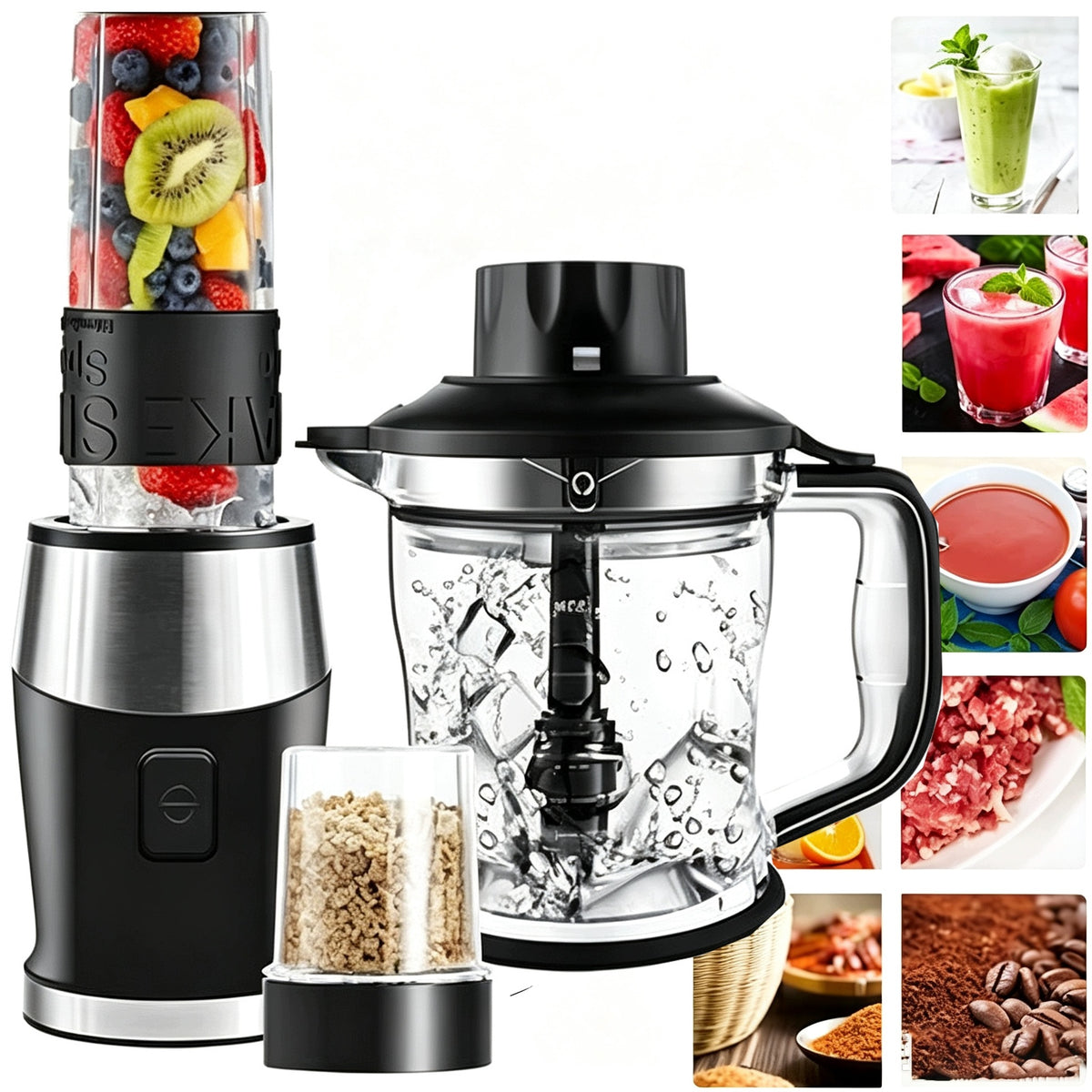 3IN1 MULTIFUNCTION CUP BLENDER FOR SMOOTHIE MEAT COFFEE GRINDER