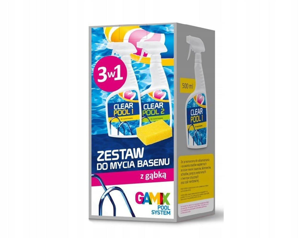 3IN1 POOL CLEANING KIT GAMIX REMOVES LIMESCALE DEPOSITS FROM POOLS Brand Gamix