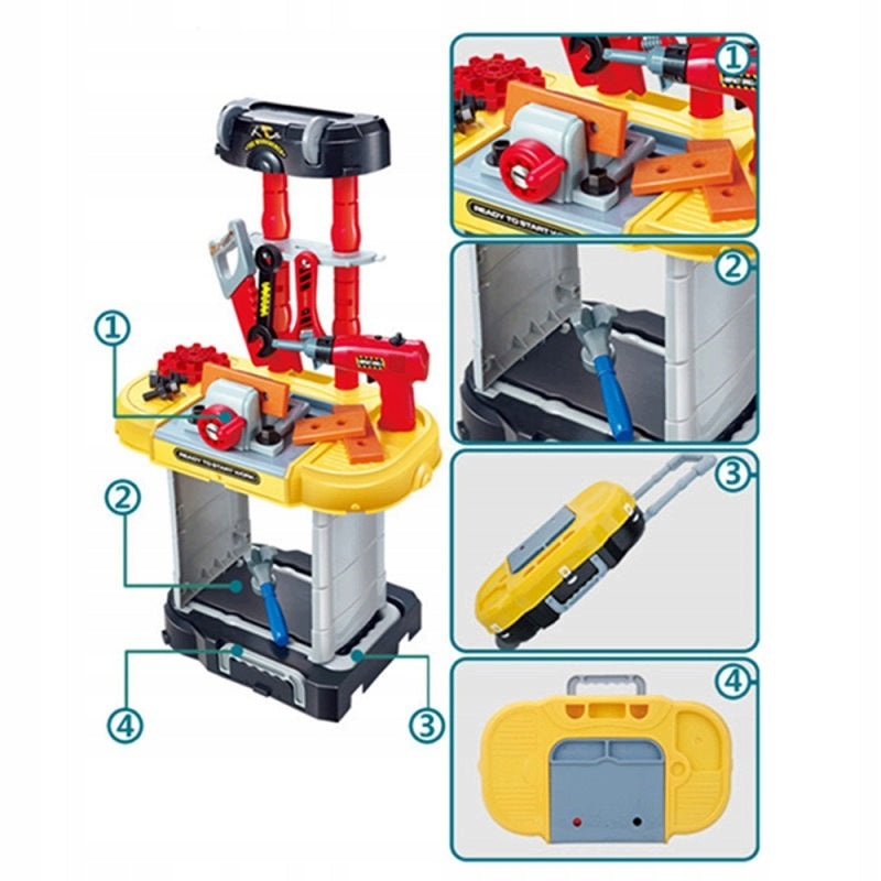 3IN1 TOOL WORKSHOP WITH DRILL AND TOOLS DIY SUITCASE Packaging status original