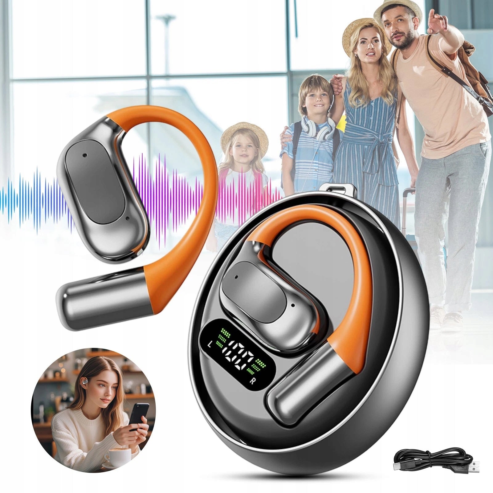 3IN1 TRANSLATOR LANGUAGE HEADPHONES WITH AI FUNCTION WIRELESS MUSIC