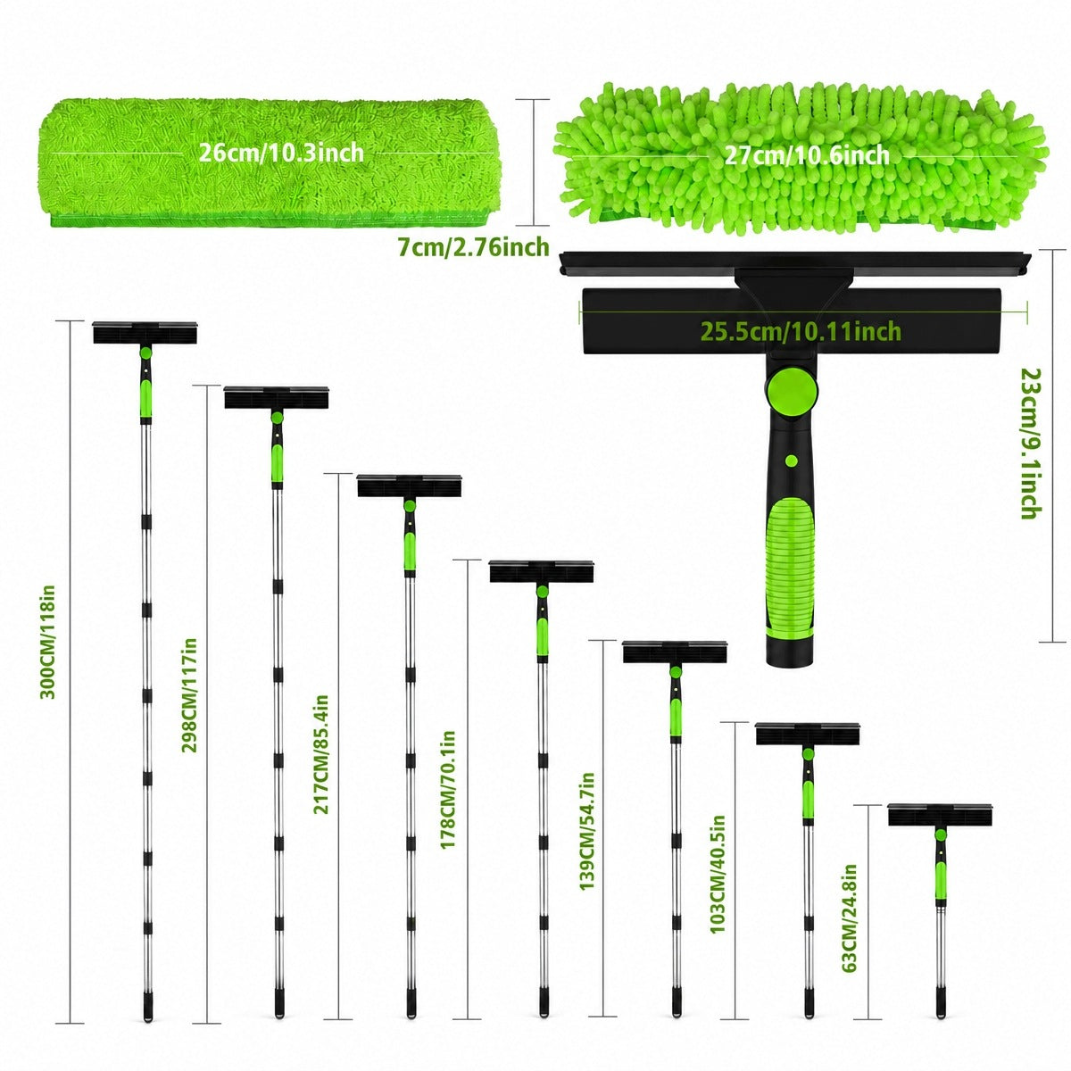 3M TELESCOPIC WINDOW CLEANER, WINDOW STREAK REMOVER MOP, LONG 2IN1 Brand no brand
