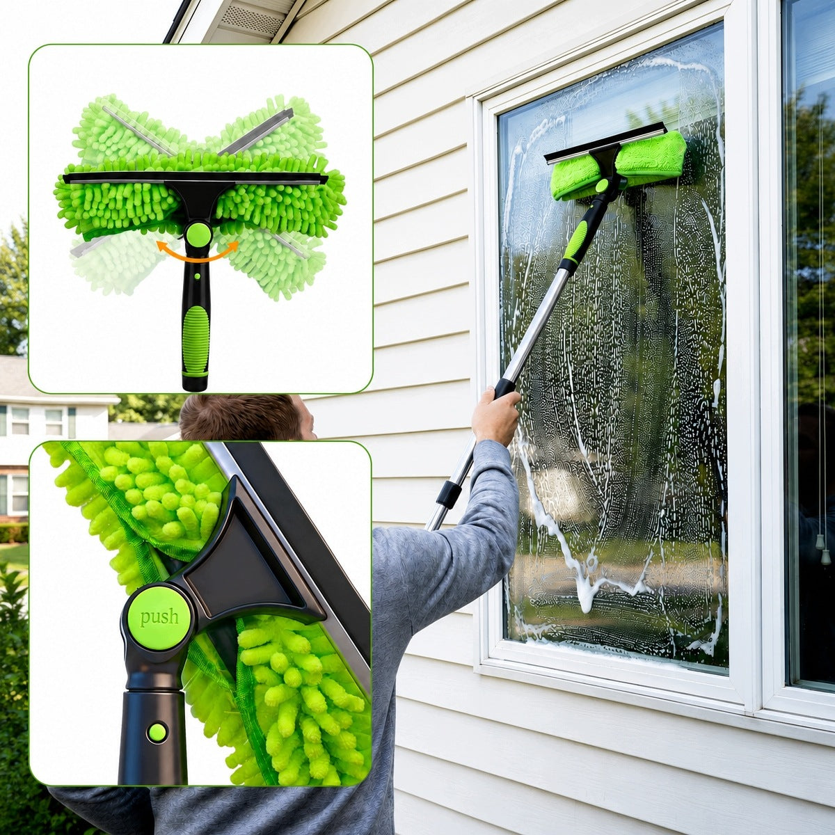 3M TELESCOPIC WINDOW WASHER SQUEEGEE PANEL SNOW REMOVAL BRUSH Brand no brand