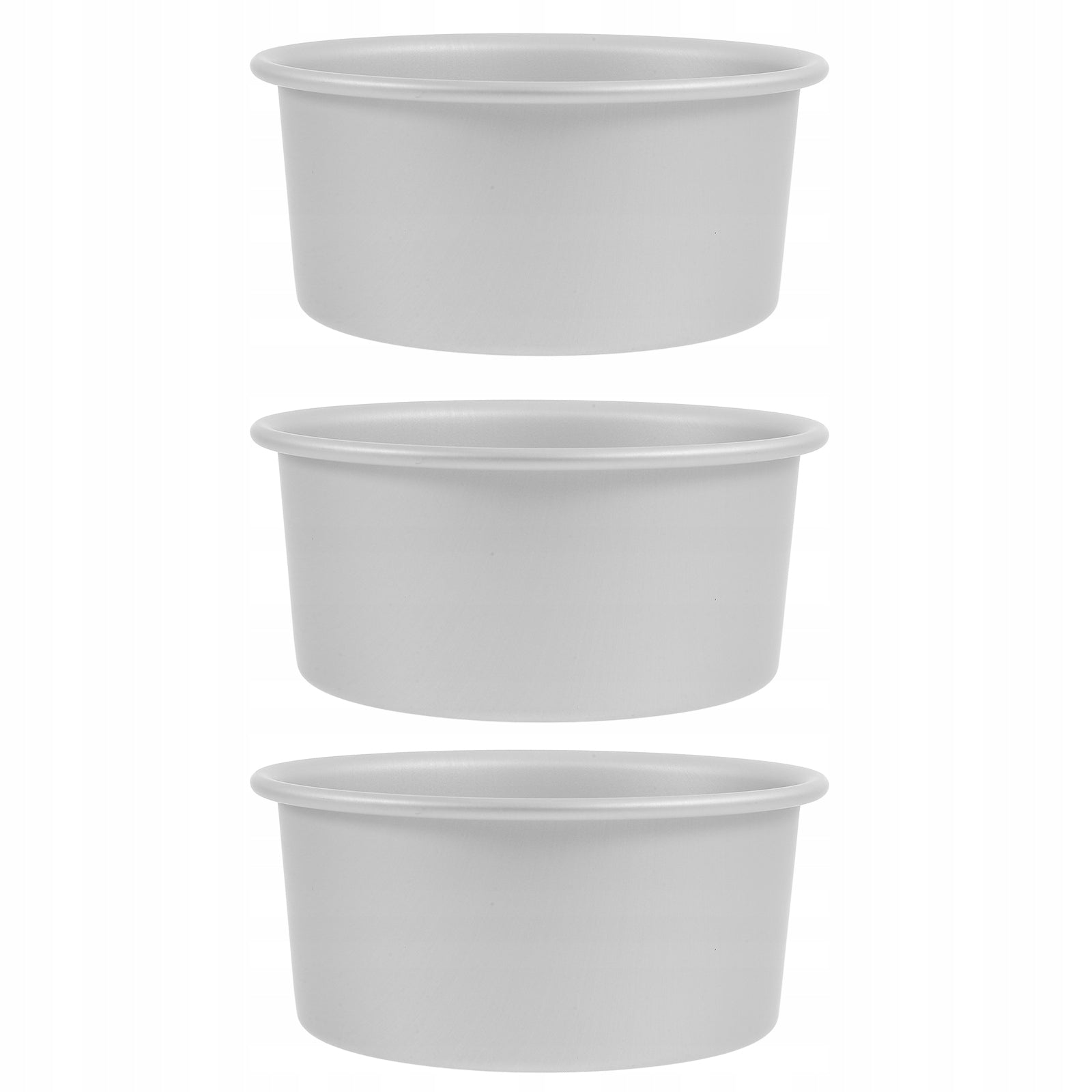 3Pcs Silver Aluminum Alloy Round Cake Pans Durable and Easy to Clean Dominant color silver