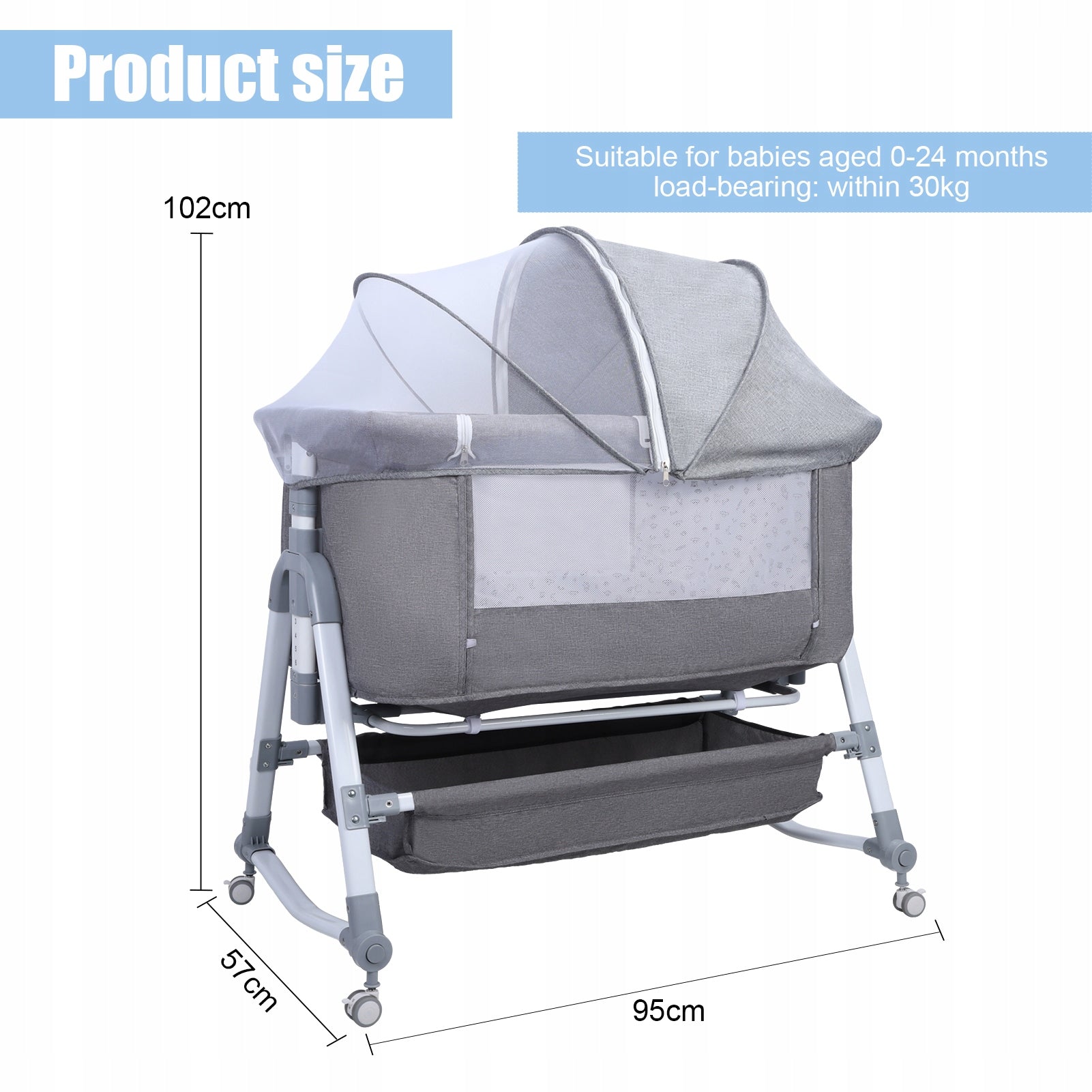 3in1 Baby Crib, Infant Crib, Adjustable Height, Brand no brand