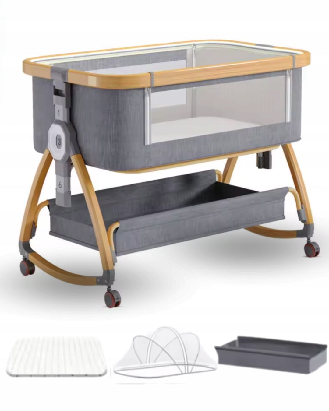 3in1 Baby Crib with Mattress Crib Adjustable Multifunctional