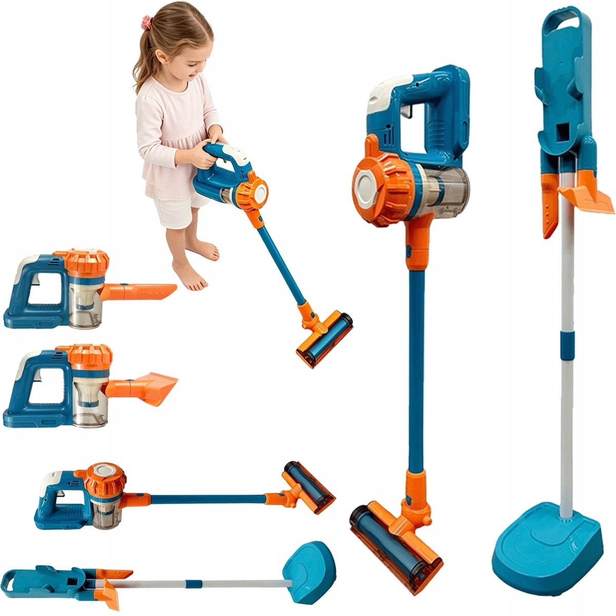 3in1 Baby Vacuum Cleaner with 2 Modes and Realistic Blue Action